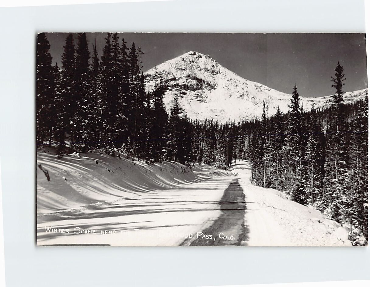 Postcard Winter Scene near Berthoud Pass Colorado USA North America