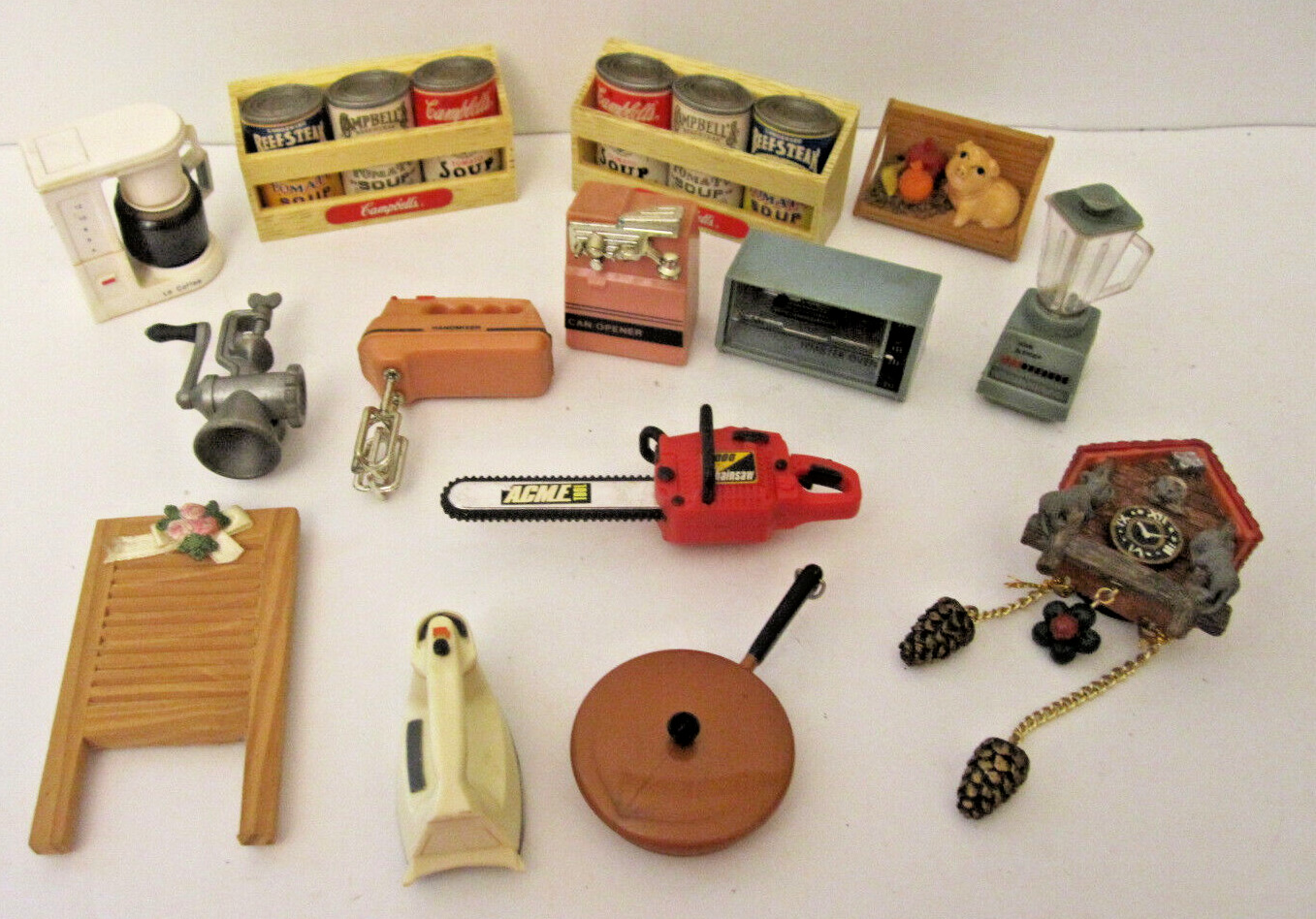 Lot of 14 Some Acme Retro Refrigerator Magnets Vtg Kitchy Dollhouse Miniature