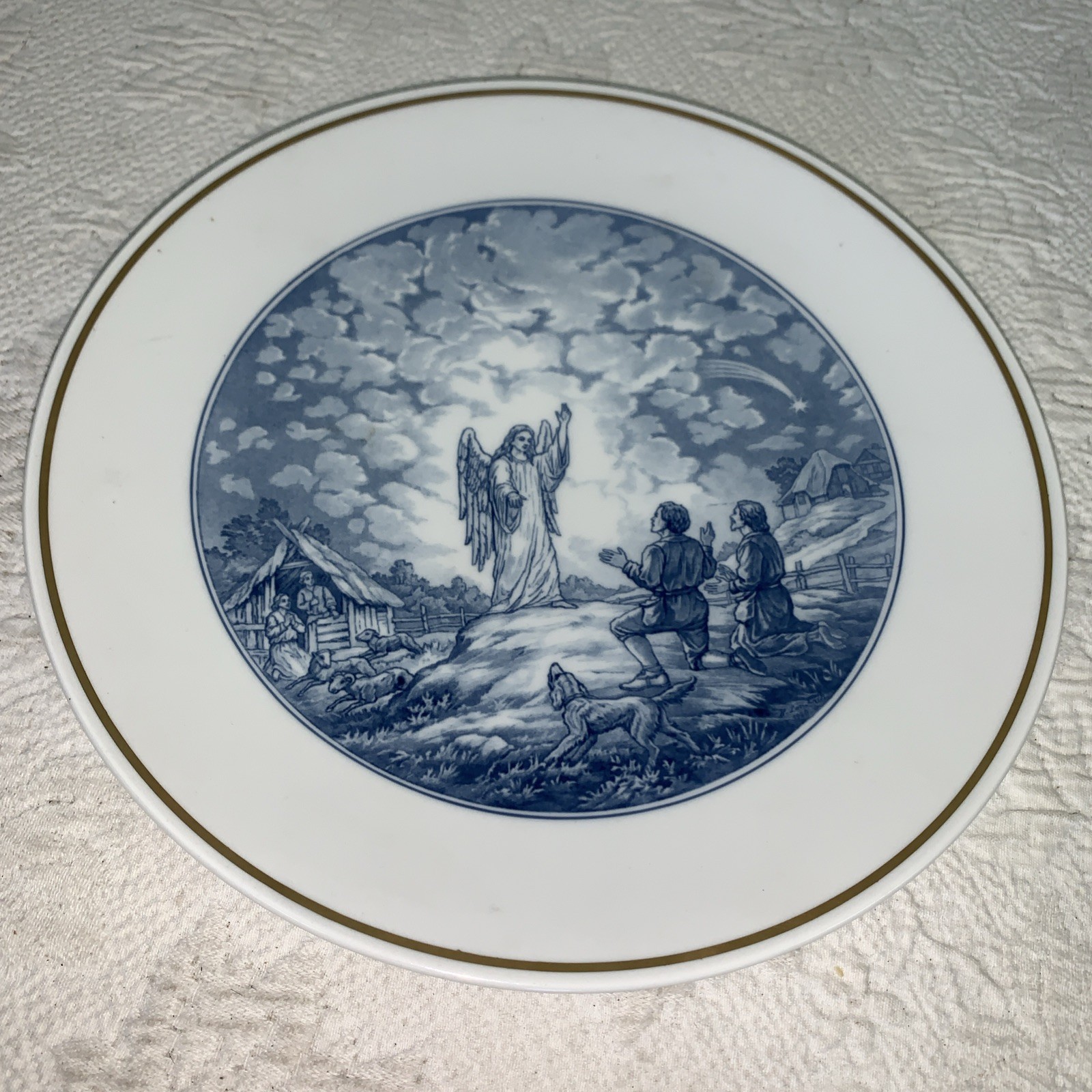 MEISSEN Porcelain Germany Wall Plate 1944 10” Winter Christmas Angel MEISSEN Porcelain Germany Wall Plate 1944 10” Winter Christmas Angel