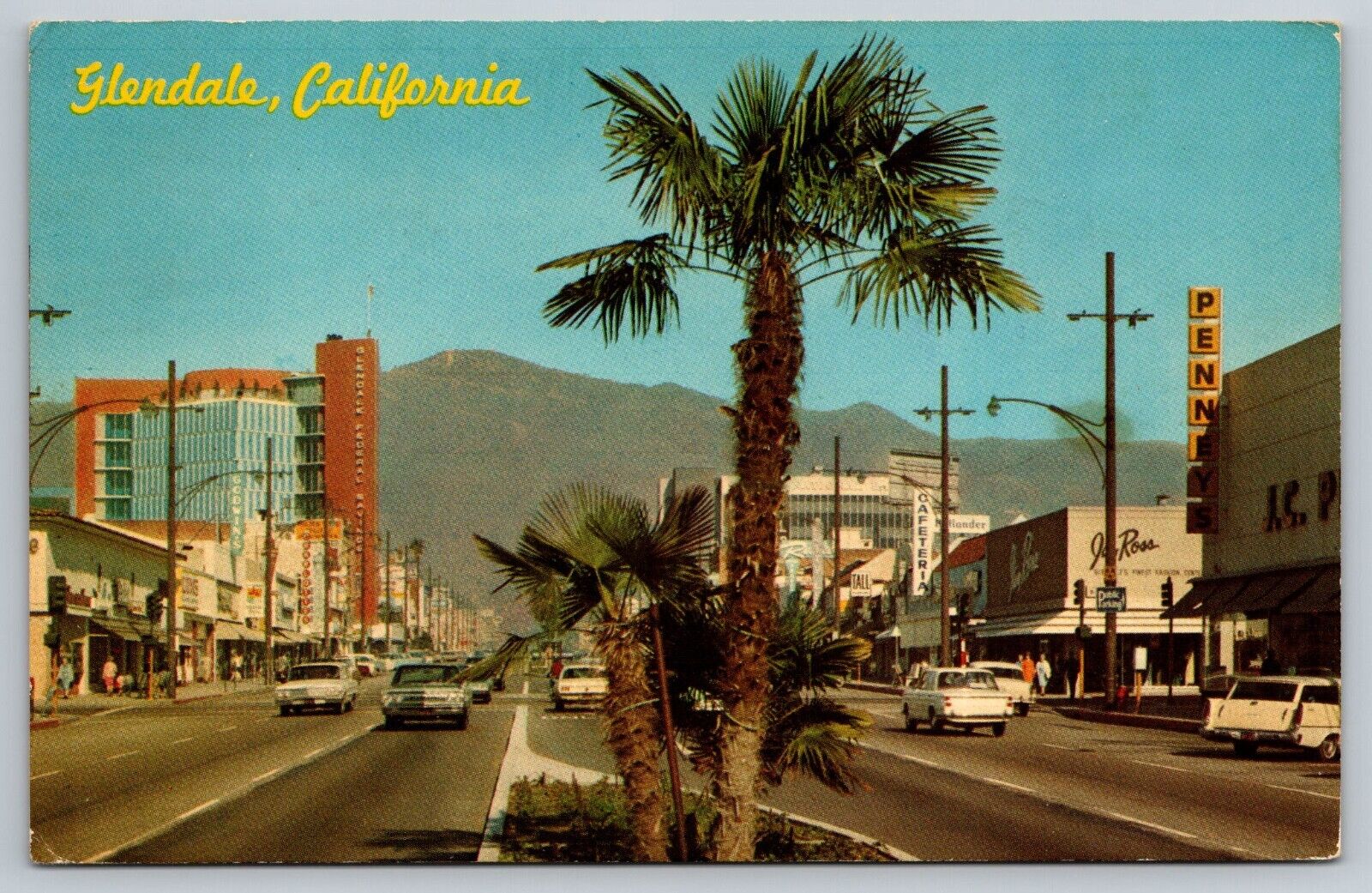Glendale California Brand Avenue Old Cars Posted 1973 Postcard