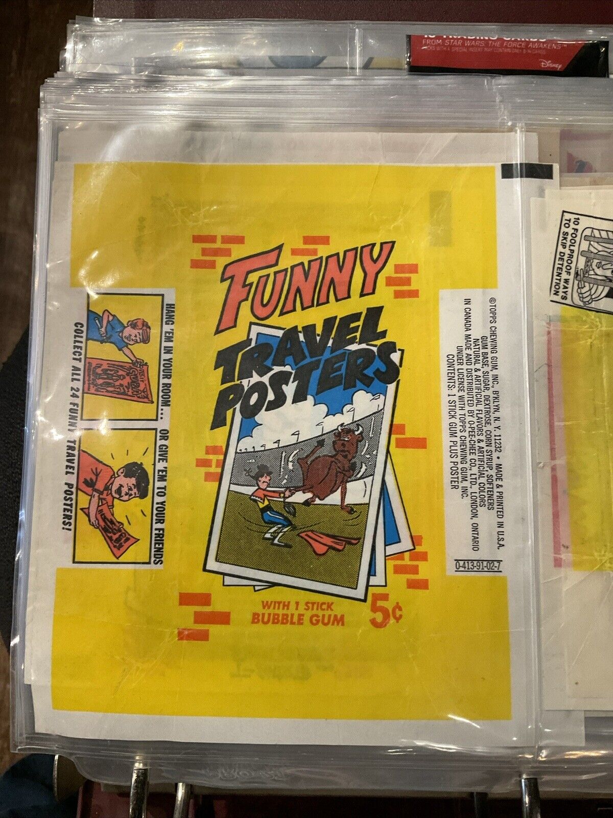 1967  TOPPS  FUNNY TRAVEL POSTERS  WAX WRAPPER  NM