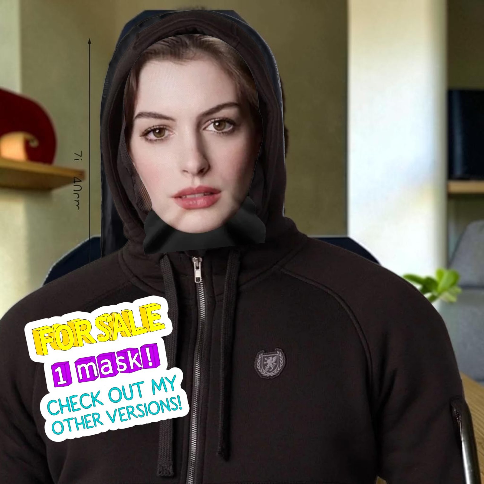 Anne Hathaway Celebrity Full Face Mask 3D Printed Mesh Halloween Cosplay Costume Anne Hathaway Celebrity Full Face Mask 3D Printed Mesh Halloween Cosplay Costume