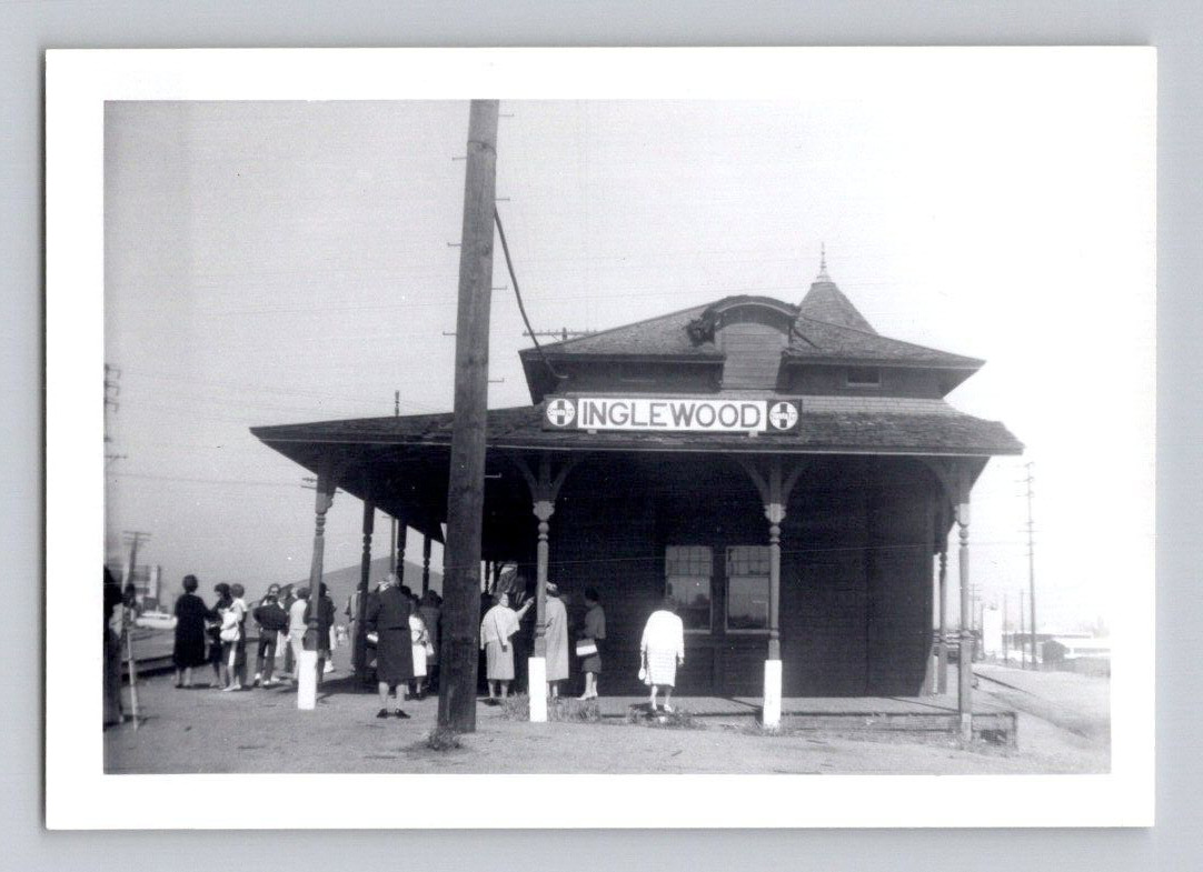 ORIG. 1950\'S. INGLEWOOD, CA. TRAIN DEPOT. 3.5X5 TRAIN PHOTO