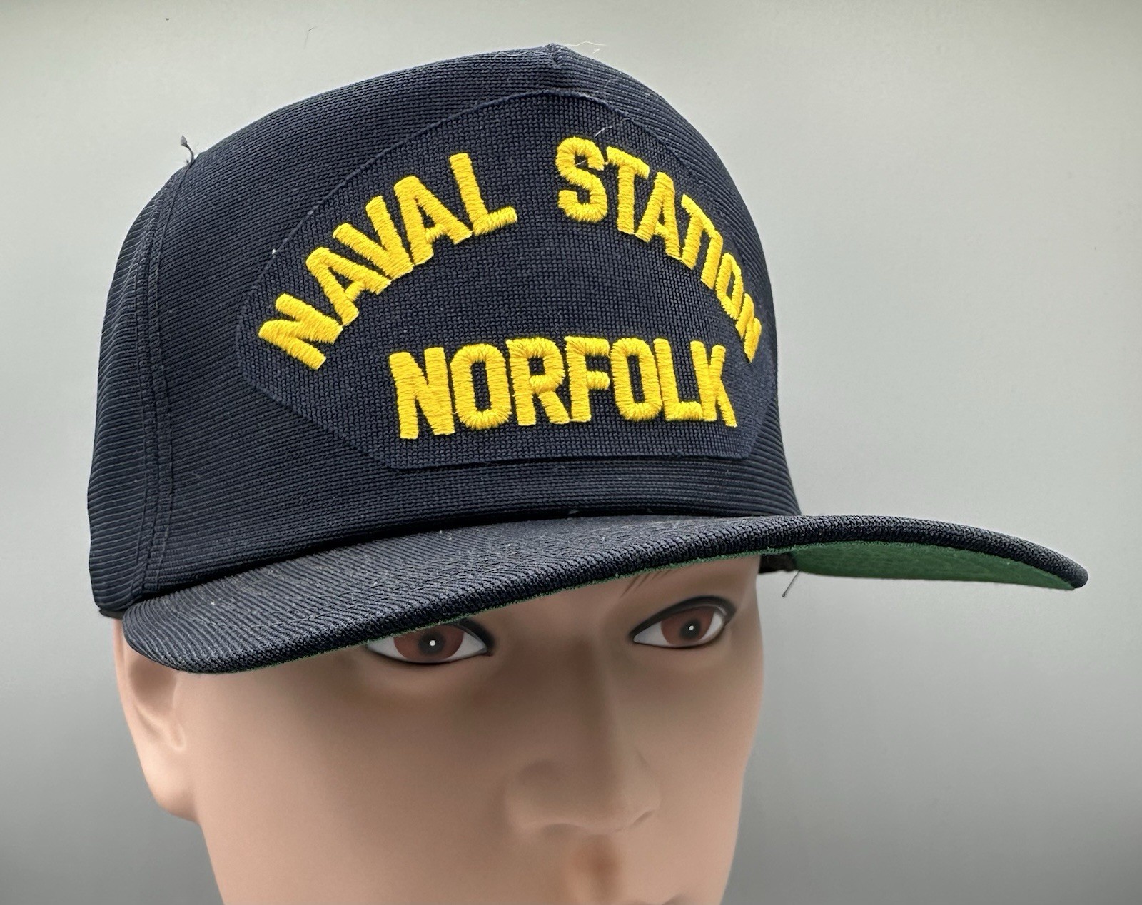 Vintage Naval Station Norfolk Snapback  Cap Hat Navy Base New Era USA Excellent