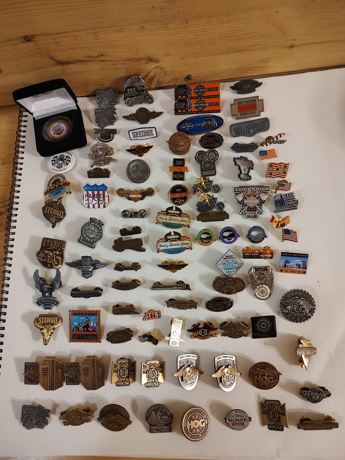 Harley-Davidson Pins Lot Of 96 And One Harley Coin
