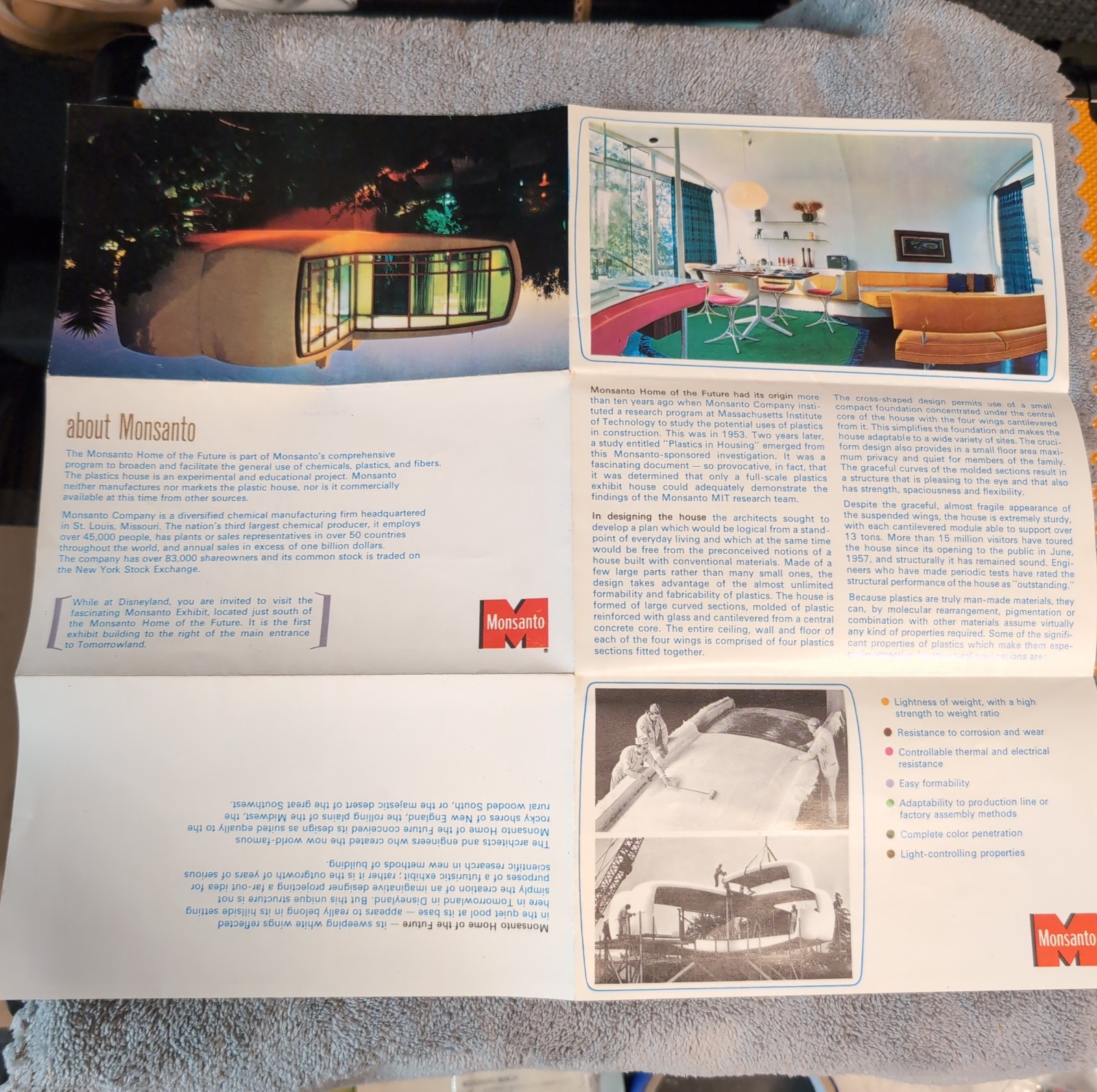 Vintage 1957 Disneyland Monsanto House of the Future Tomorrowland Brochure Promo Vintage 1957 Disneyland Monsanto House of the Future Tomorrowland Brochure Promo