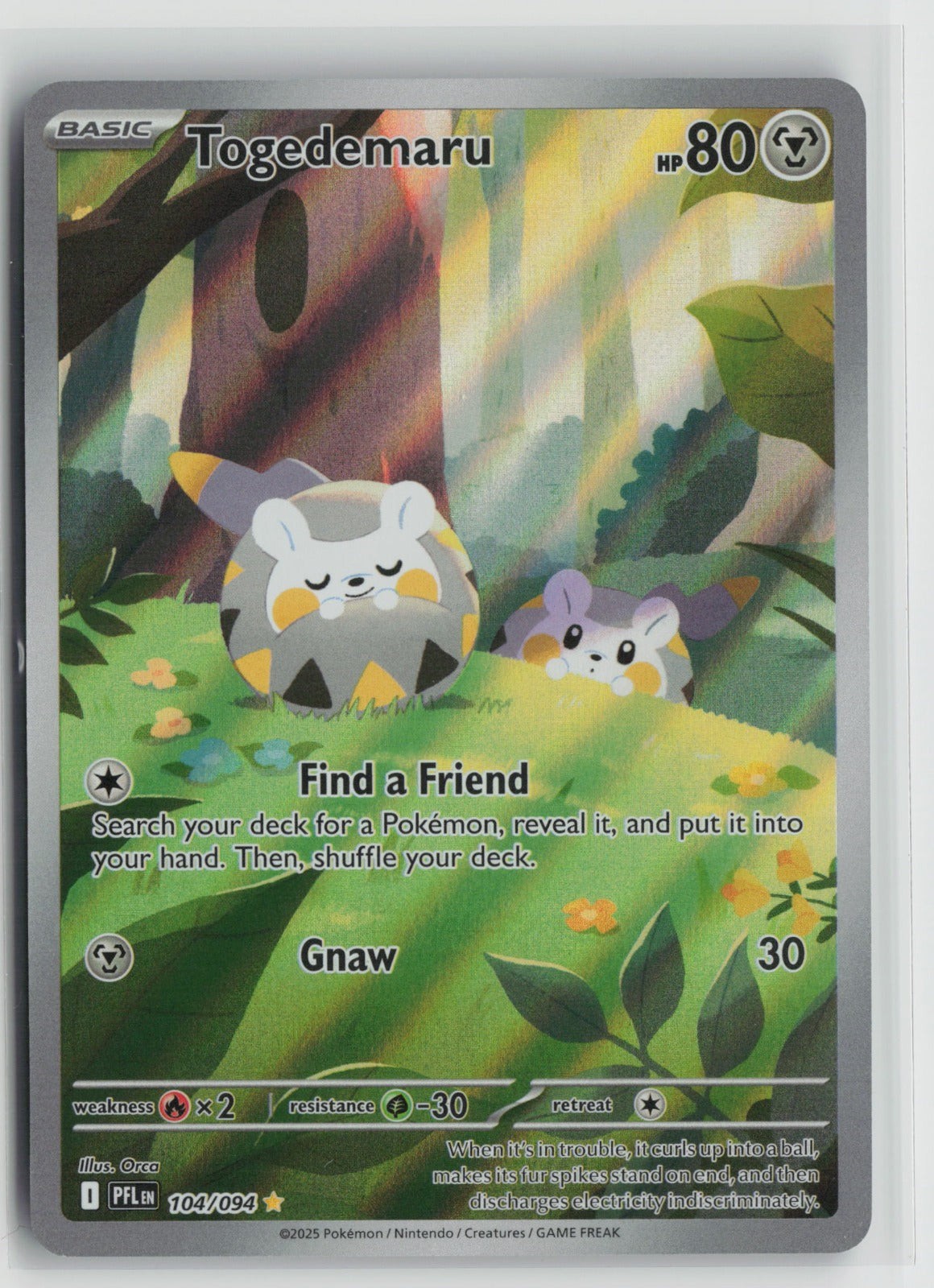 Togedemaru Illustration Rare Holo PFL 104/094 NM Togedemaru Illustration Rare Holo PFL 104/094 NM