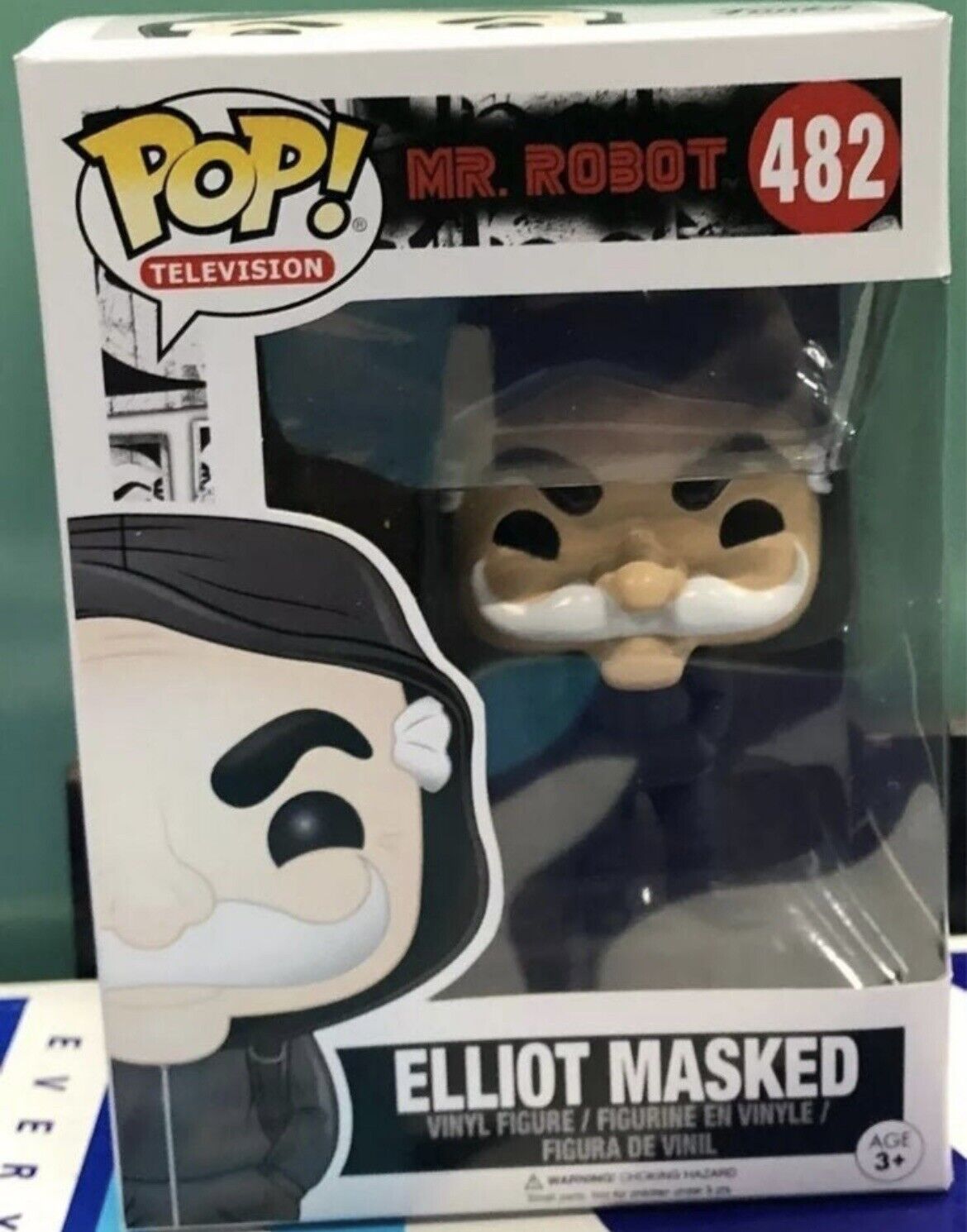 Funko SDCC 2017 Mr. Robot Elliot Mask Pop #482 Limited Edition Official Sticker