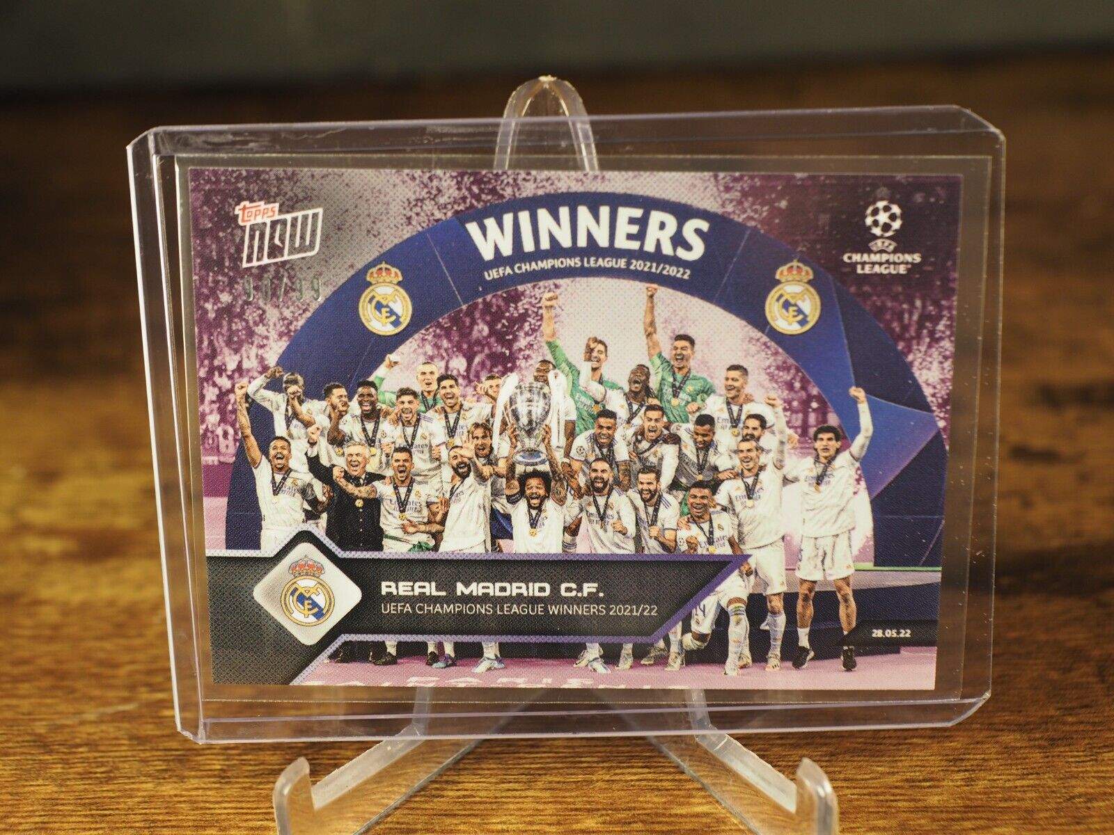 Topps Now Real Madrid UCL Winners 2021/22 #161 Purple Parallel 90/99