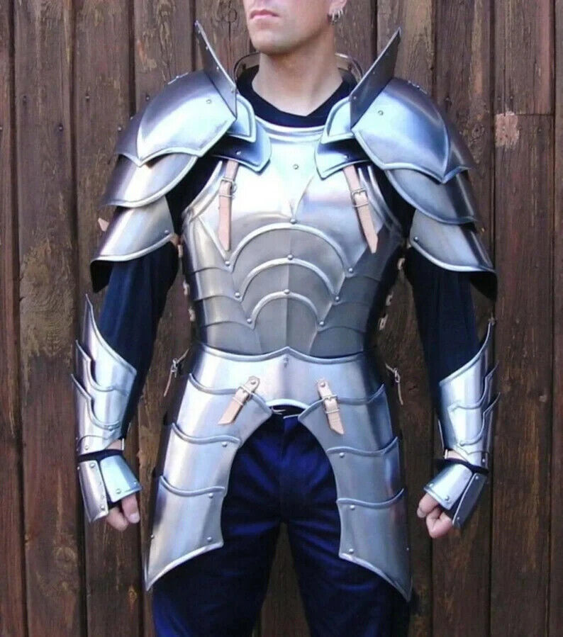 Medieval Plates Fantasy Half Body Armor Suit/Cuirass/Pauldrons/Bracers Larp SCA