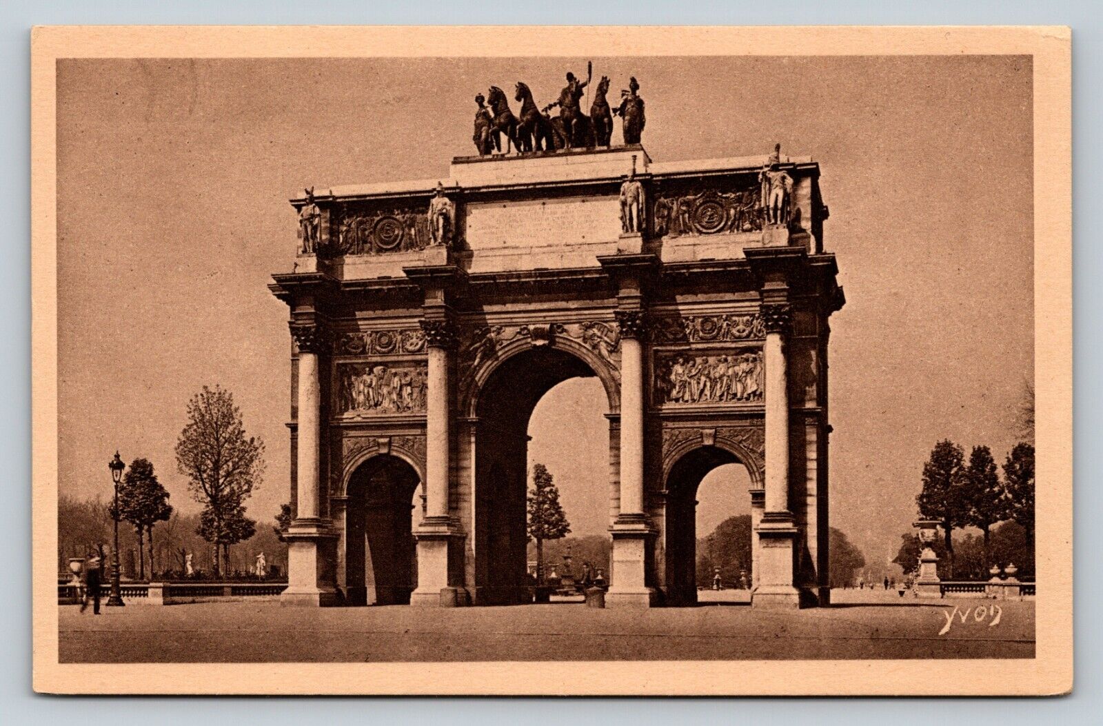 Arc de Triomphe of the Carrousel PARIS France Vintage Postcard A273