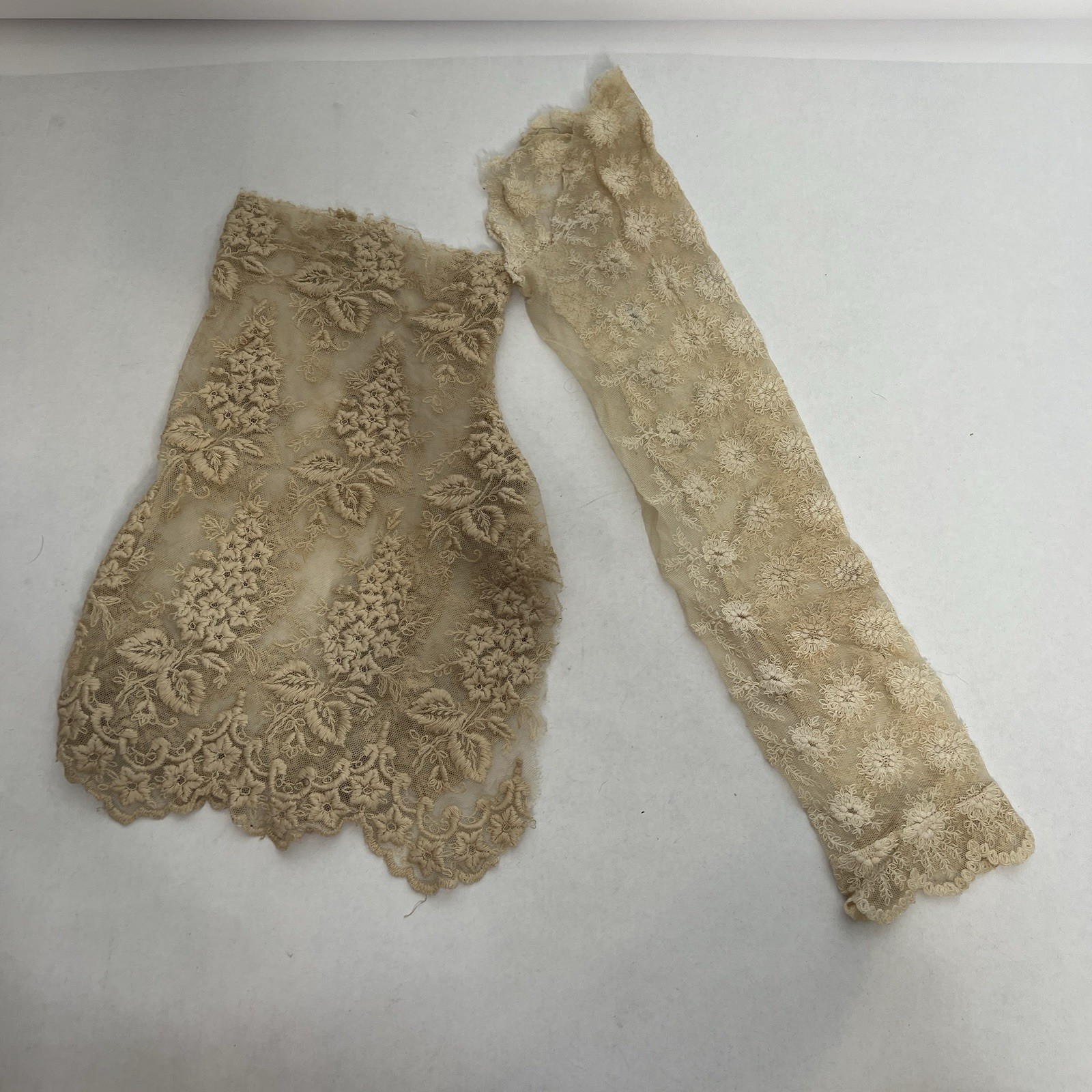 Antique Lace Dress Pieces Parts Sleeve Leg Undergarment Edwardian Antique Lace Dress Pieces Parts Sleeve Leg Undergarment Edwardian