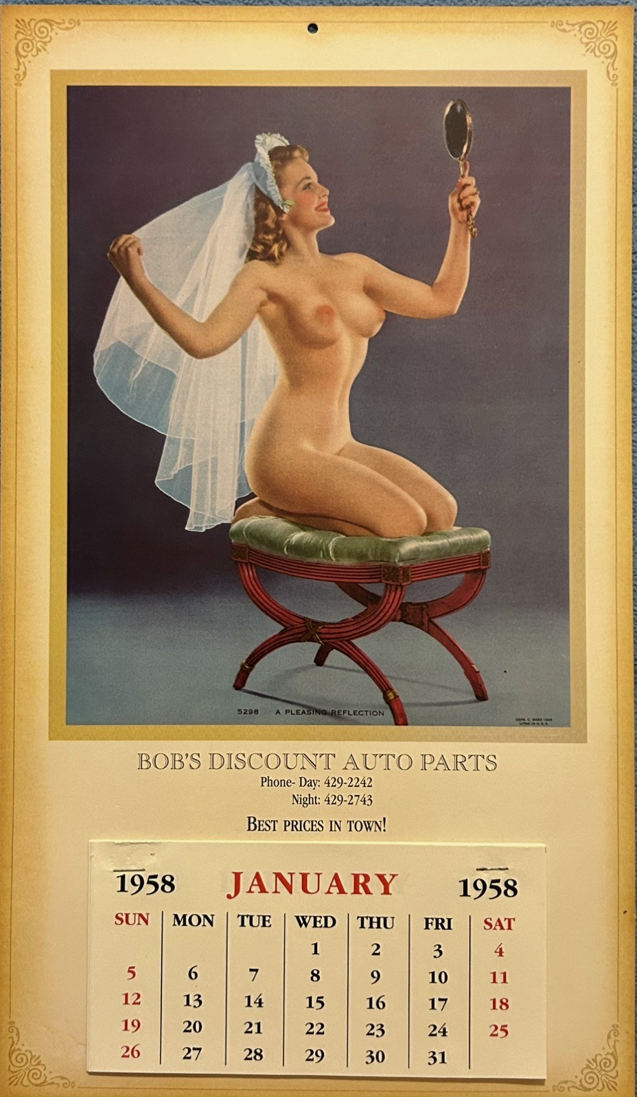 Marilyn Monroe’s Dear Friend Evelyn West’s 1958 “A Pleasing Reflection”Calendar