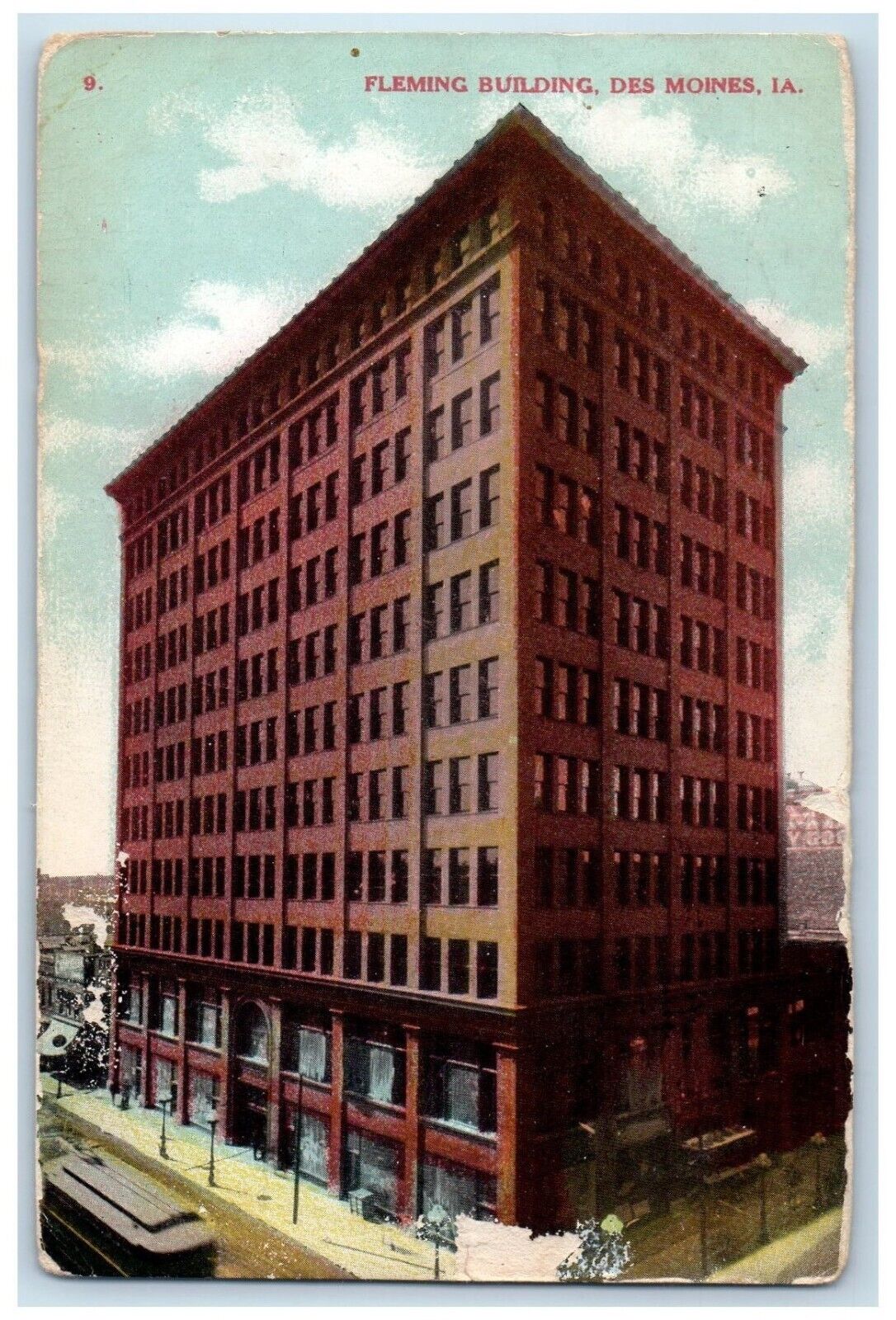 1908 View Of Fleming Building Exterior Scene Des Moines Iowa IA Antique Postcard