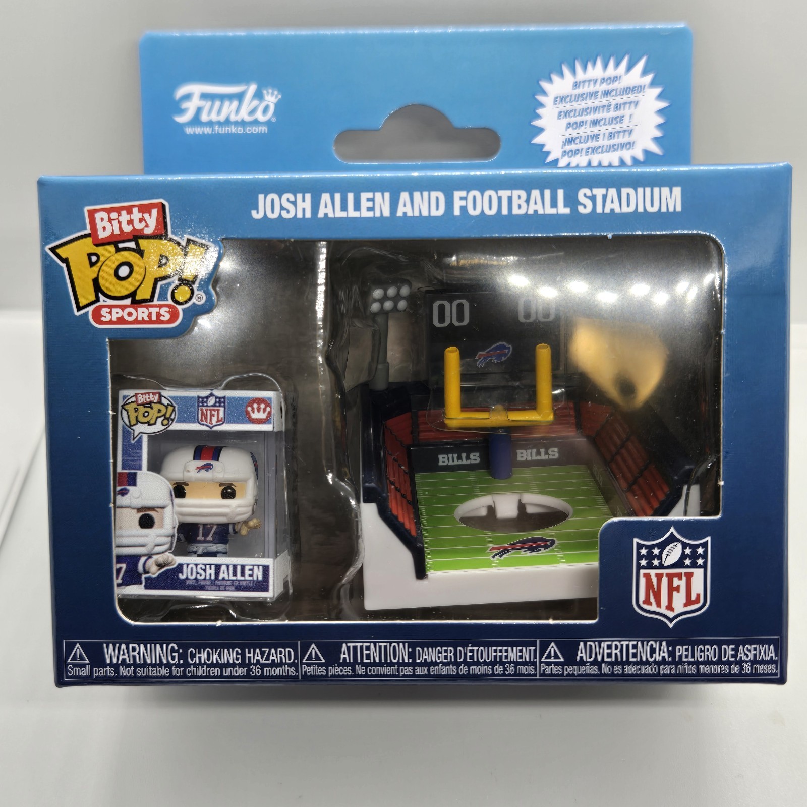 Bitty Funko Pop Vinyl Josh Allen and Foot Stadium Exclusive New Buffalo Bills