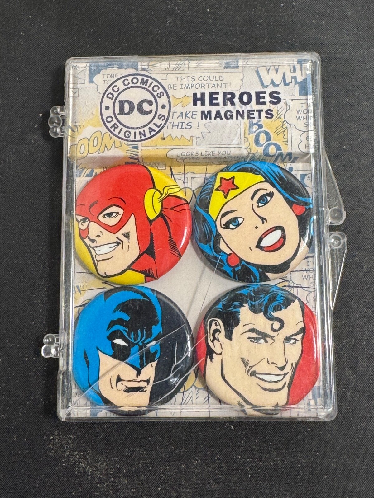DC Comics Heroes 4pc Coop Magnet Set Flash Batman Superman Wonder Woman