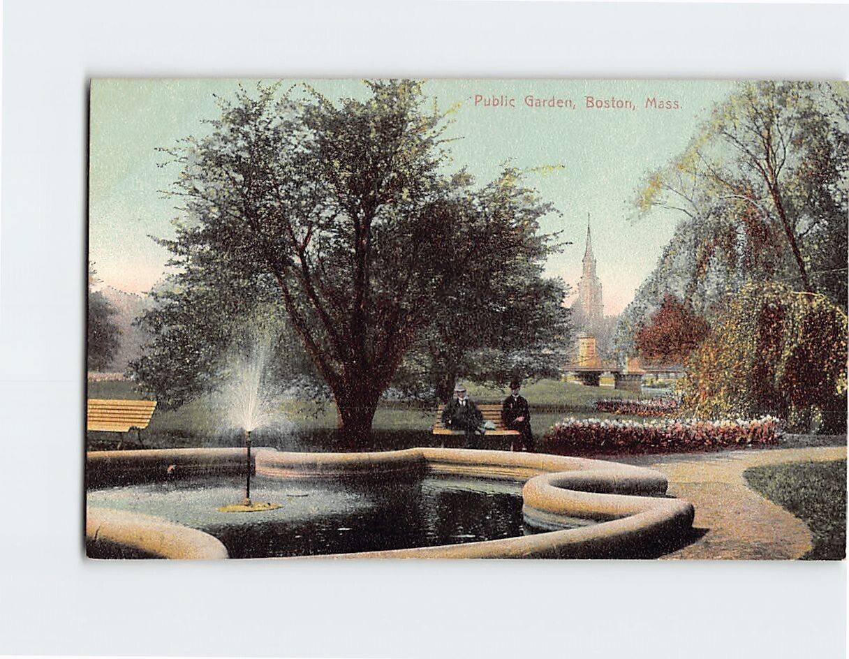 Postcard Public Garden Boston Massachusetts USA