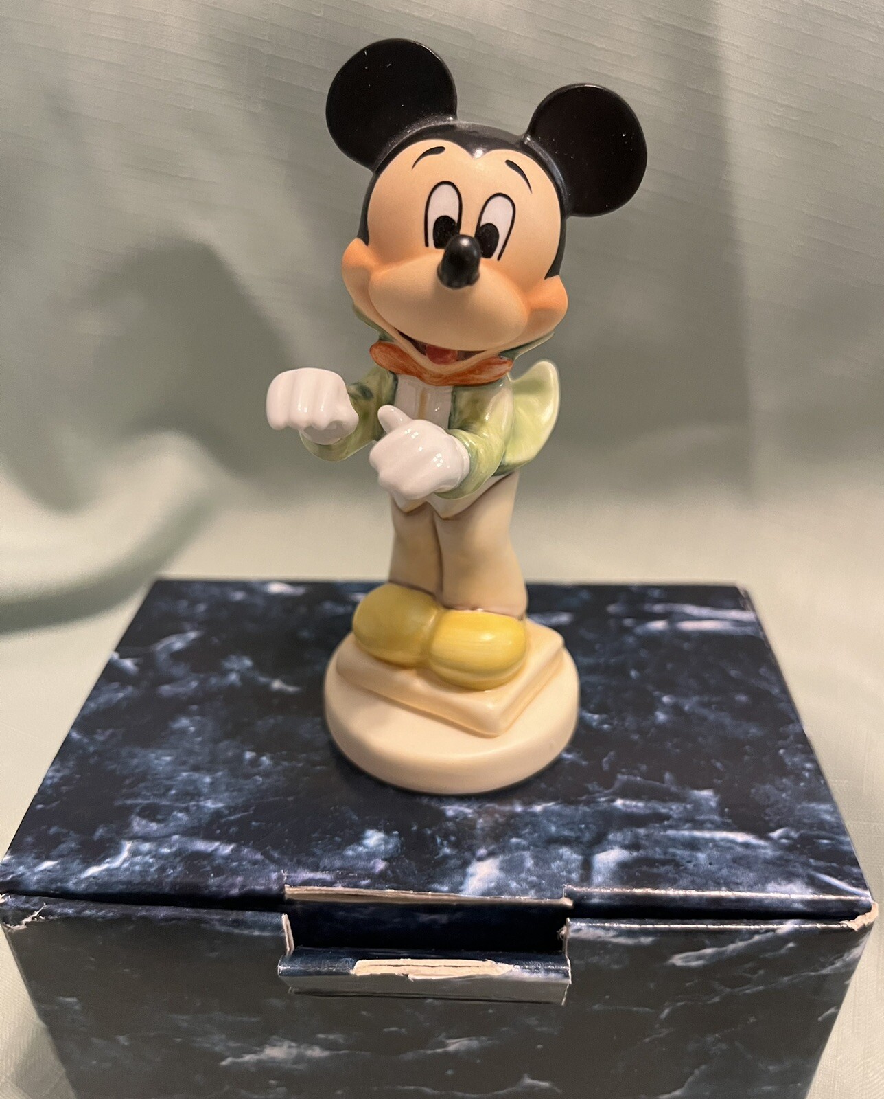 Goebel Hummel Style Disney Mickey Band LEader Conductor Figurine Signed Dated 97 Goebel Hummel Style Disney Mickey Band LEader Conductor Figurine Signed Dated 97