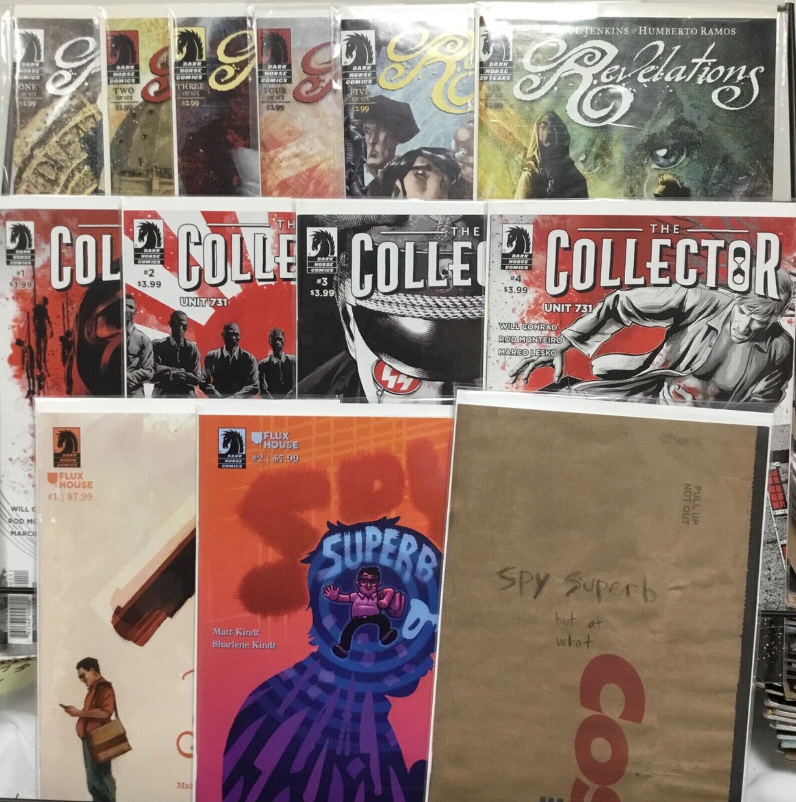 Dark Horse Comics Revelations 1-6, Collector 1-4, Spy Superb 1-3