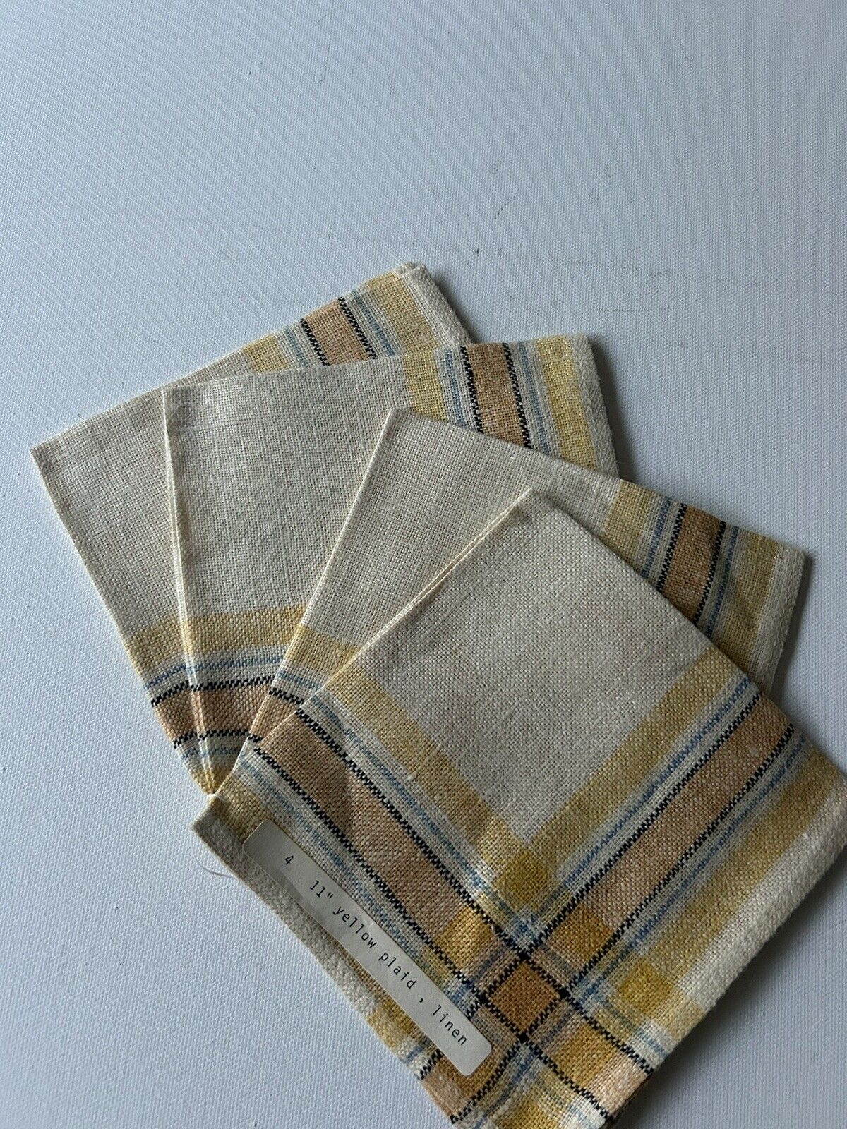 Vintage Linen Napkins Set Of 4 Pieces MCM Mid Century 11\