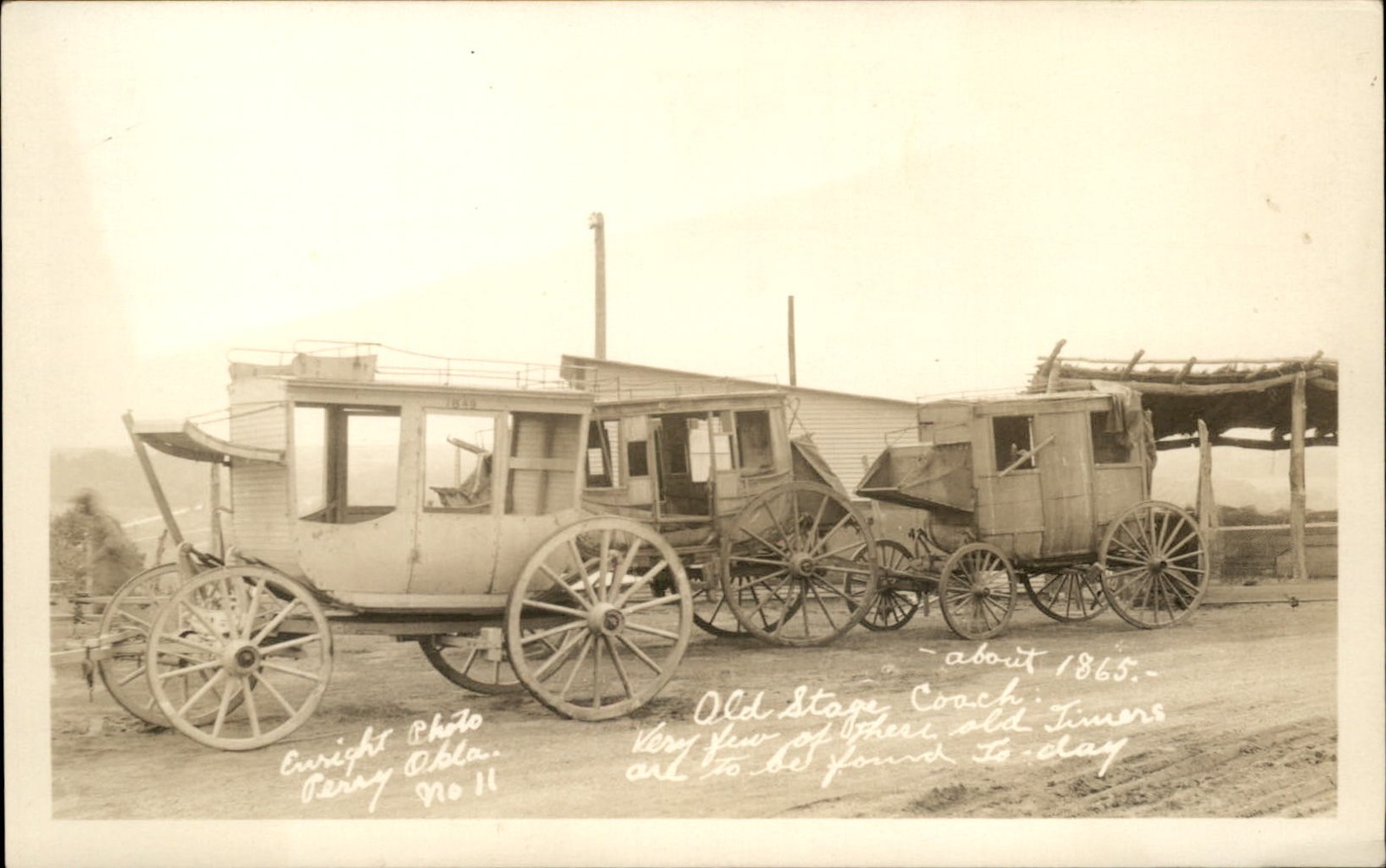 Perry OK Oklahoma Old Stage Coach c1930 Real Photo Vintage Postcard bhn Perry OK Oklahoma Old Stage Coach c1930 Real Photo Vintage Postcard bhn