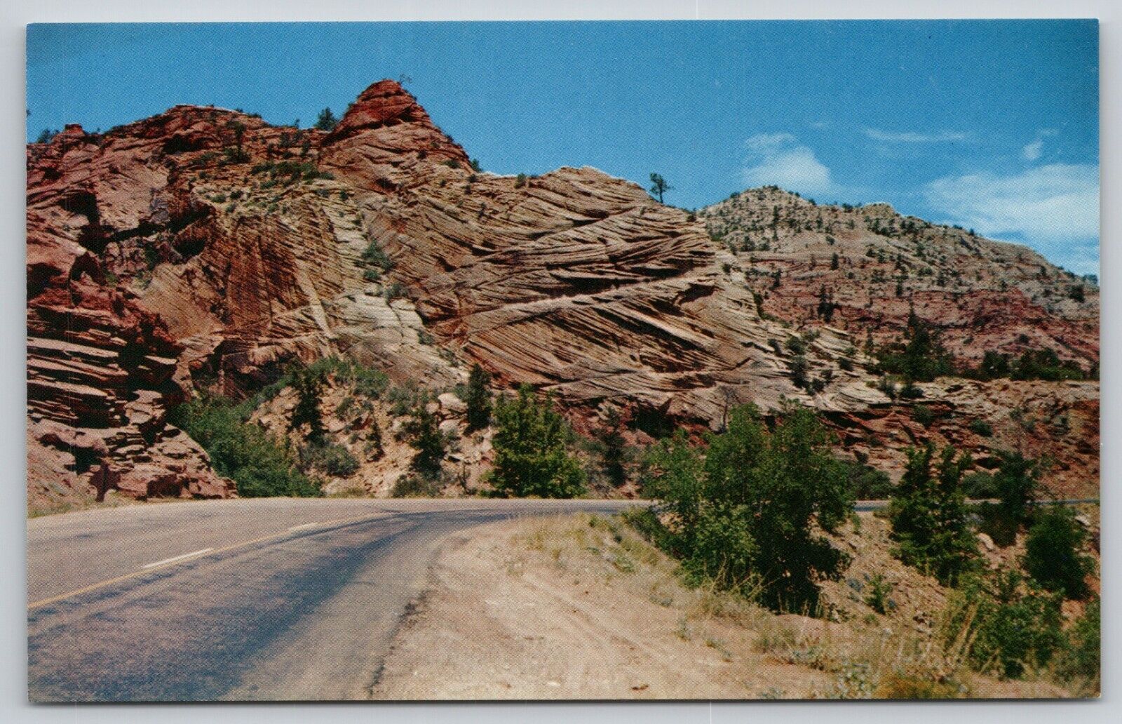 Postcard UT Utah Zion National Park Crossbedded Sandstone UNP A21