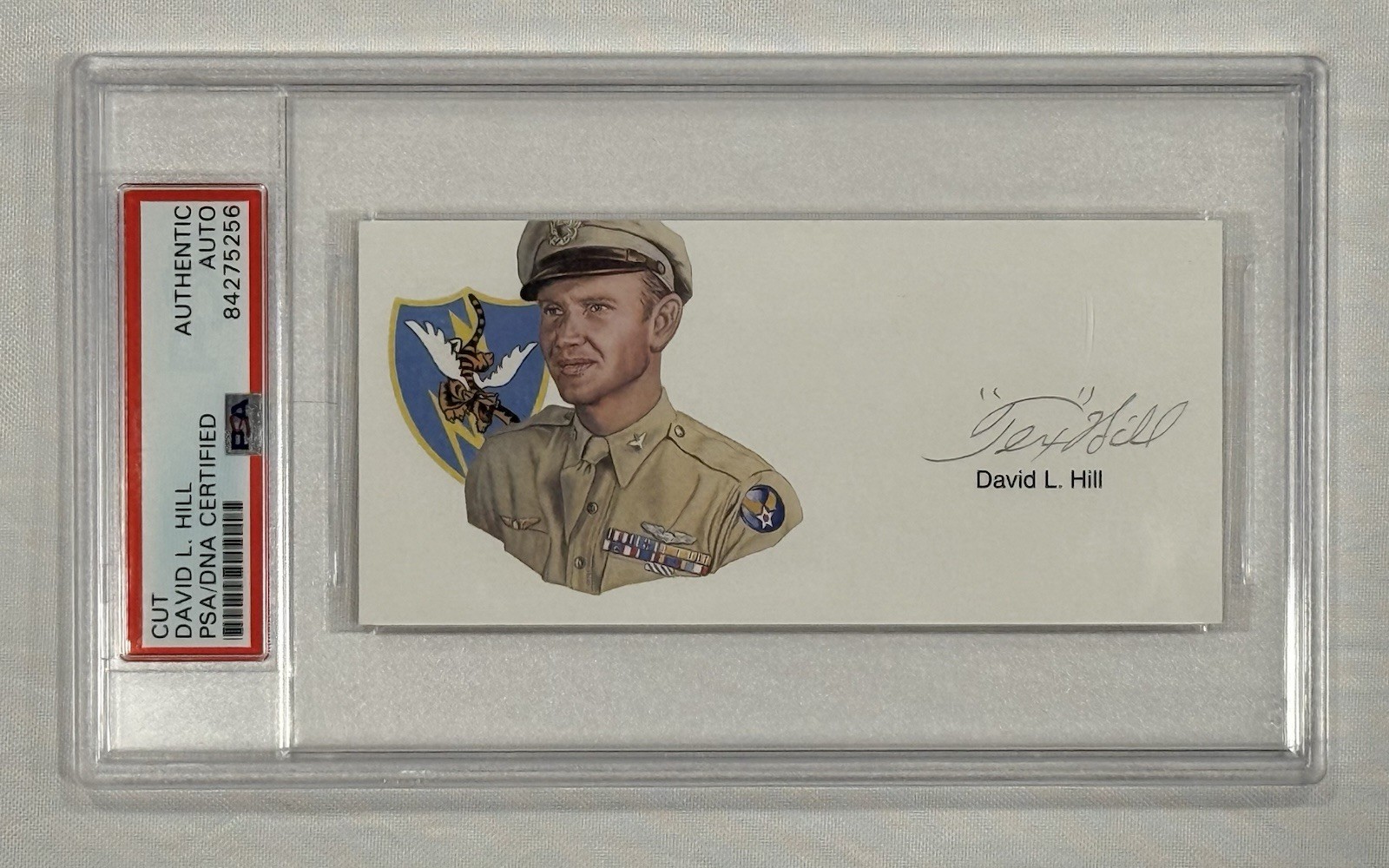 Brig Gen David Tex Hill Signed GOE Cut WWII Pilot AVG USAAF Ace 18.25V PSA COA Brig Gen David Tex Hill Signed GOE Cut WWII Pilot AVG USAAF Ace 18.25V PSA COA