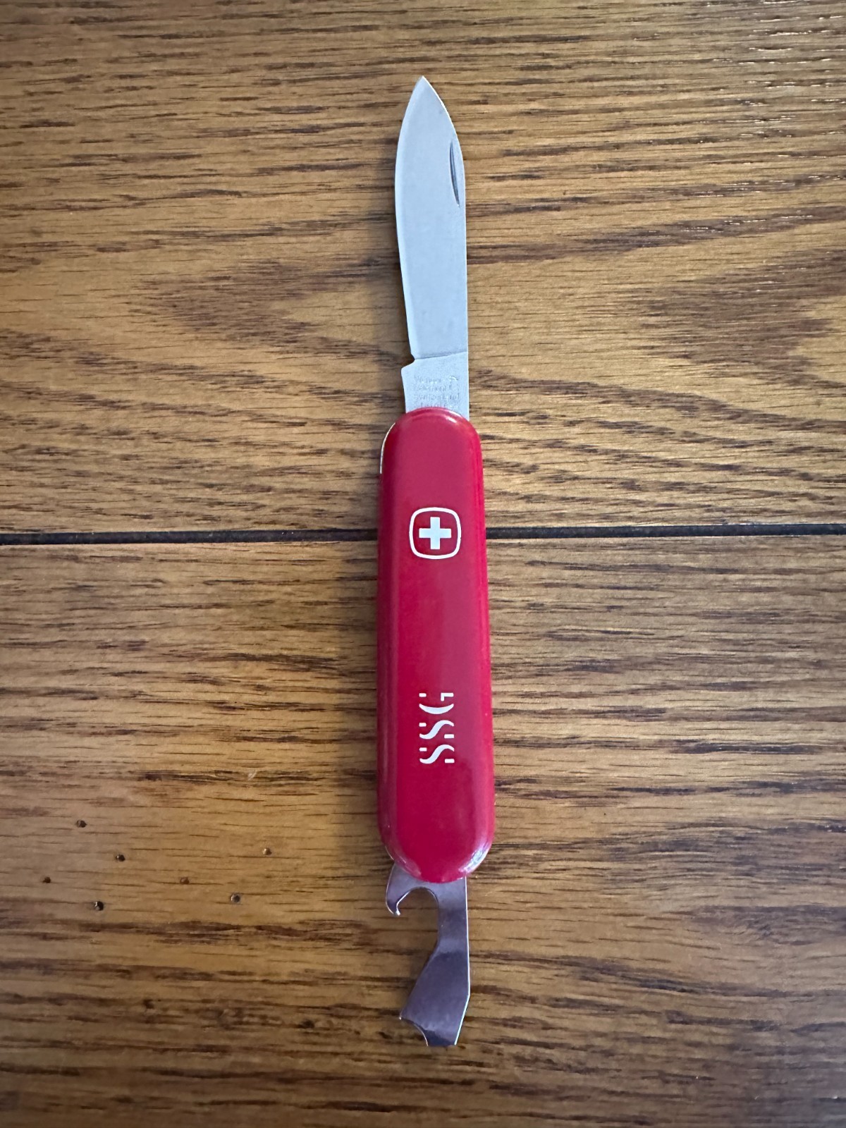 Vintage SSG Wenger Delmont 2-tool slim ~84mm Swiss army knife, clean & snappy