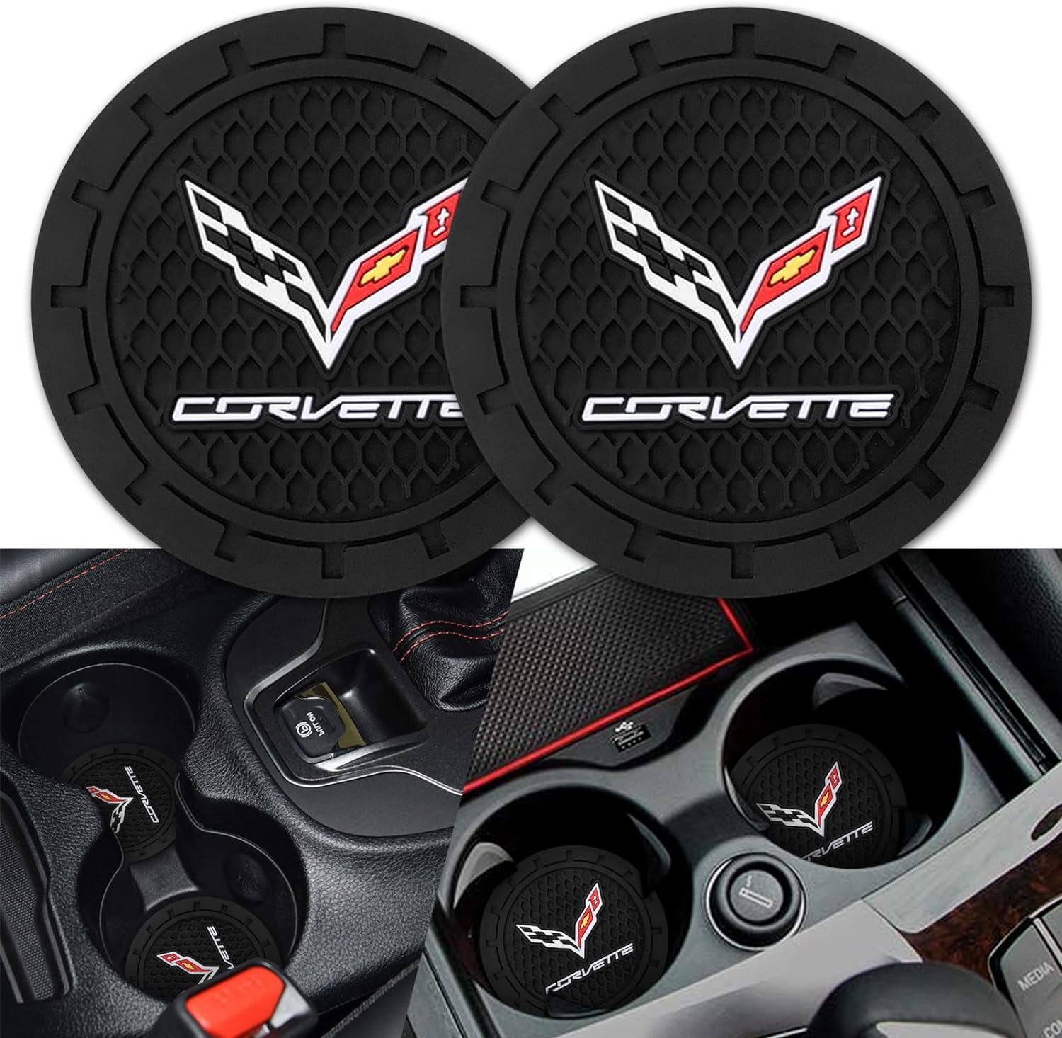 Car Cup Holder Coaster for Corvette C1 C2 C3 C4 C5 C6 C7 C8 Racing 1LT 2LT 3LT S