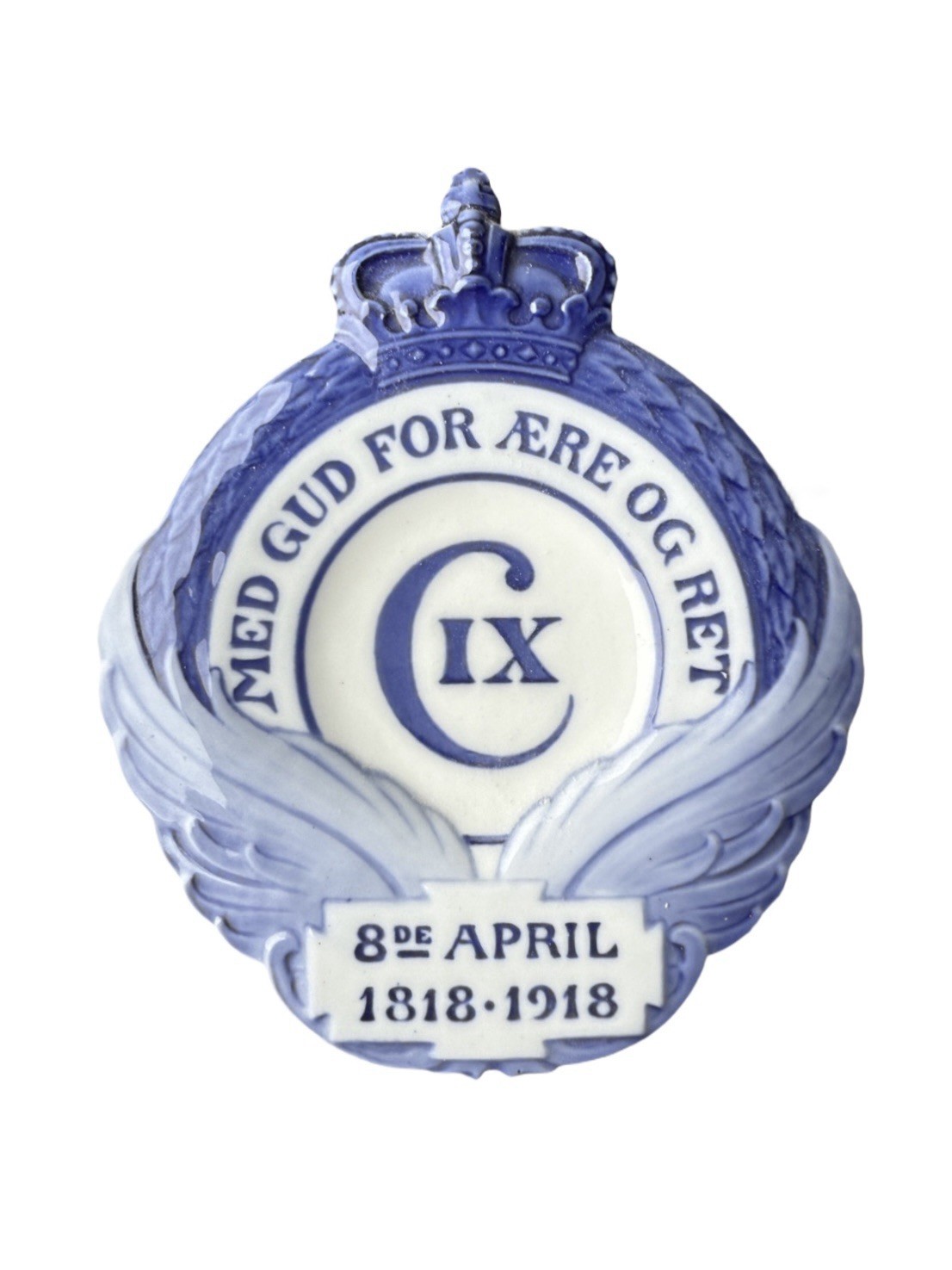 Royal Copenhagen 1918 King Christian X Centennial Danish Plaque
