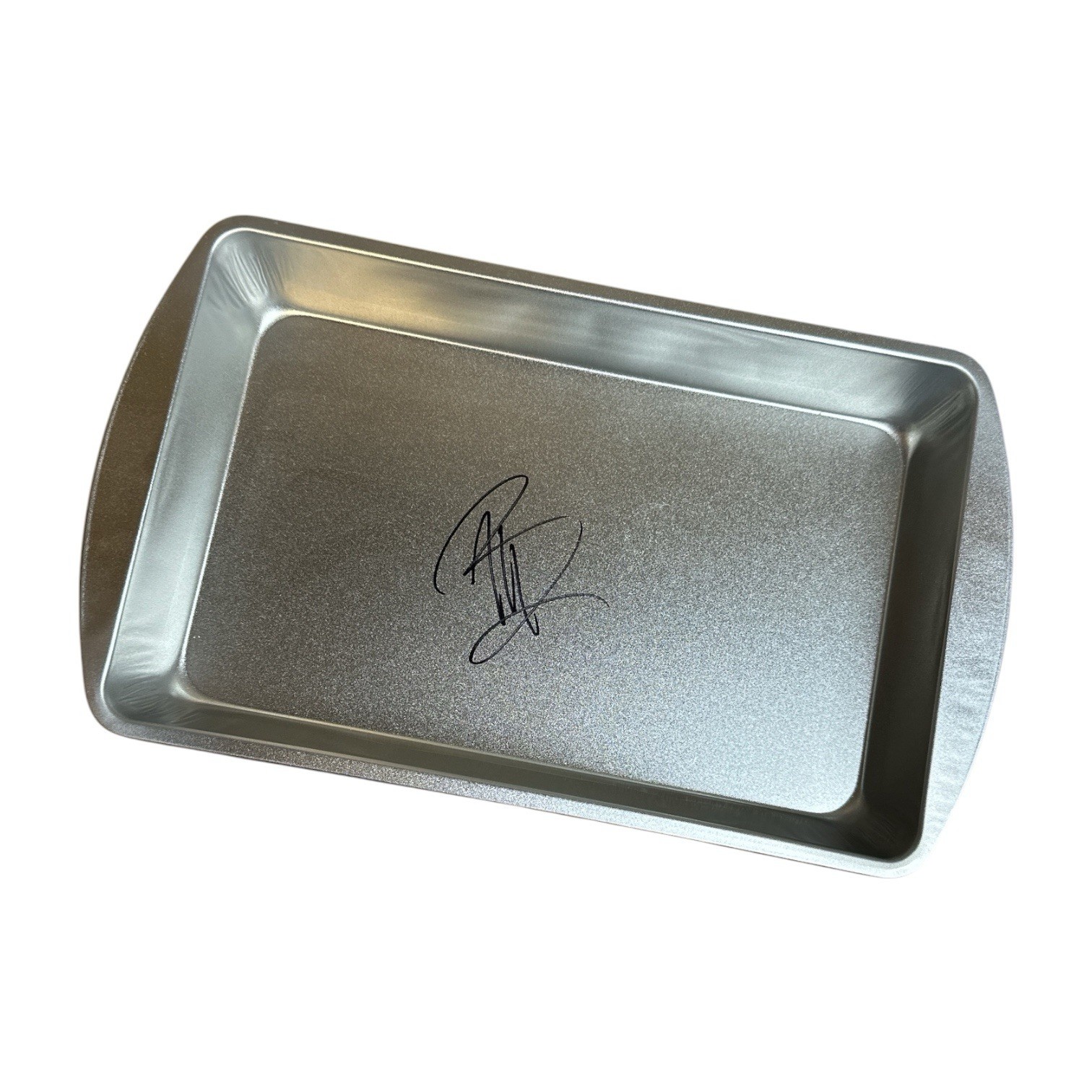 Alton Brown Autograph Signed Metal Baking Pan Food Network Good Eats Celeb Chef Alton Brown Autograph Signed Metal Baking Pan Food Network Good Eats Celeb Chef