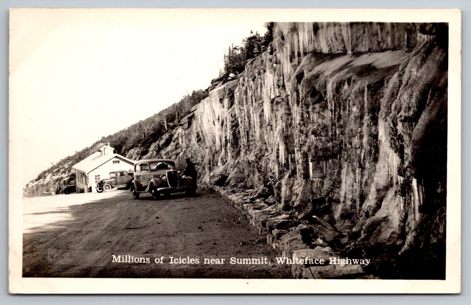 Millions of Icicles near Summit, Whiteface Hwy New York Real Photo Postcard RPPC