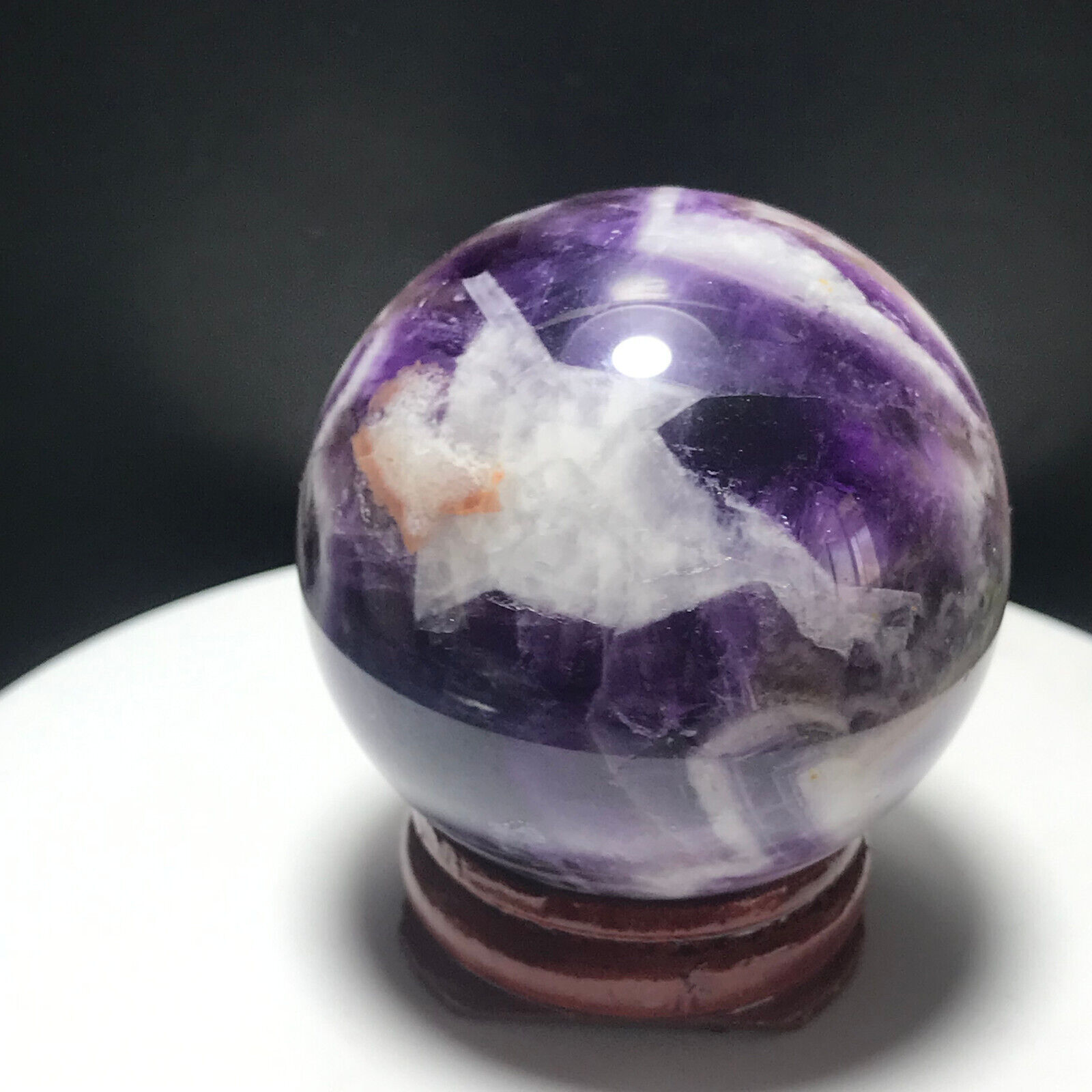 165g 48mm Natural Dream Amethyst Ball Quartz Crystal Polished Sphere Reiki 54