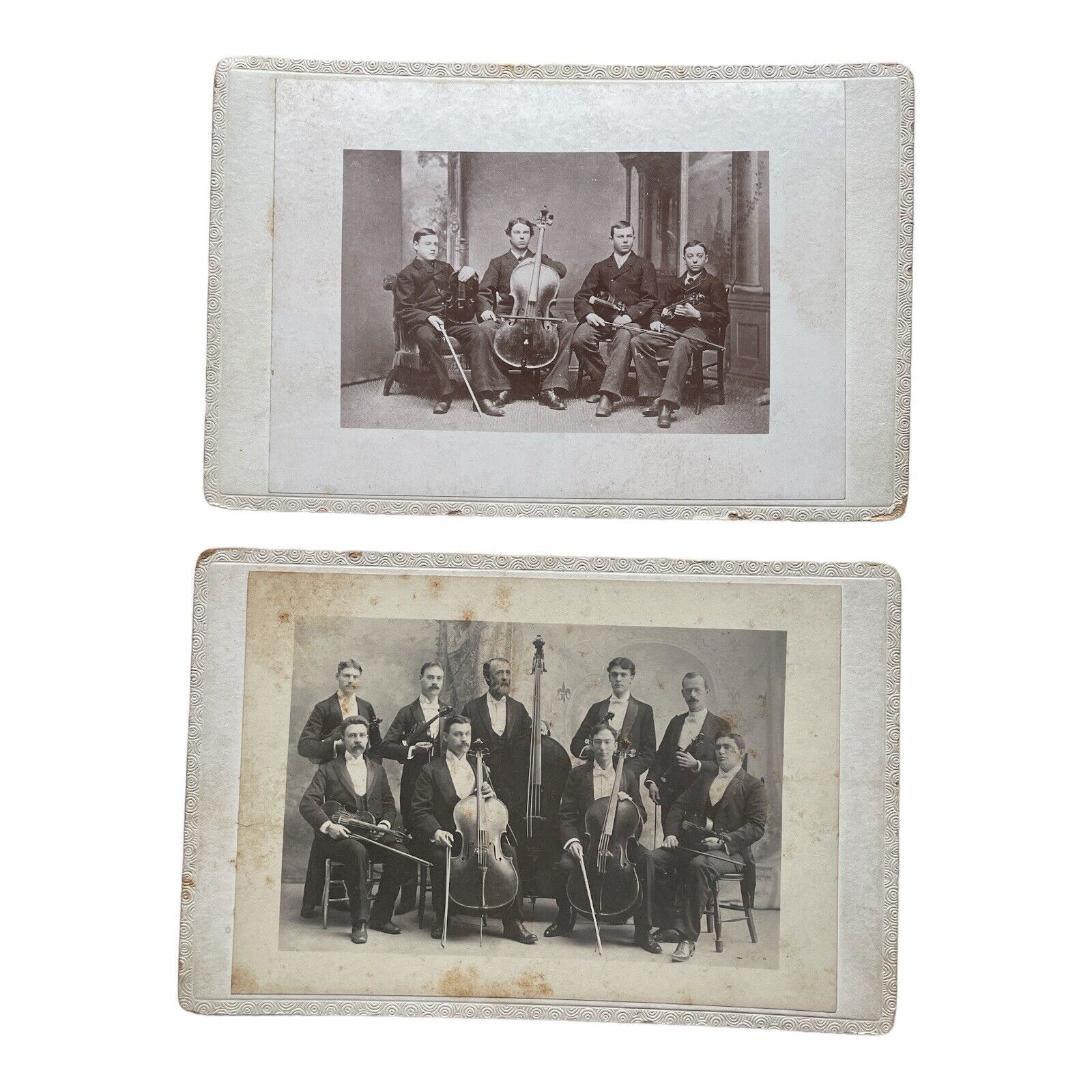 Two Remarkable Antique Photos of Musicians - One Dated 1879