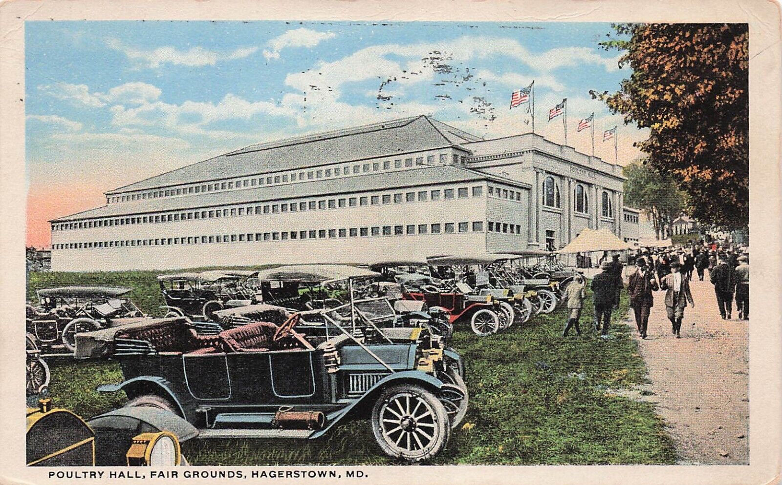 Hagerstown MD Maryland Fairgrounds Park 1919 Fair Automobile Vtg Postcard E18