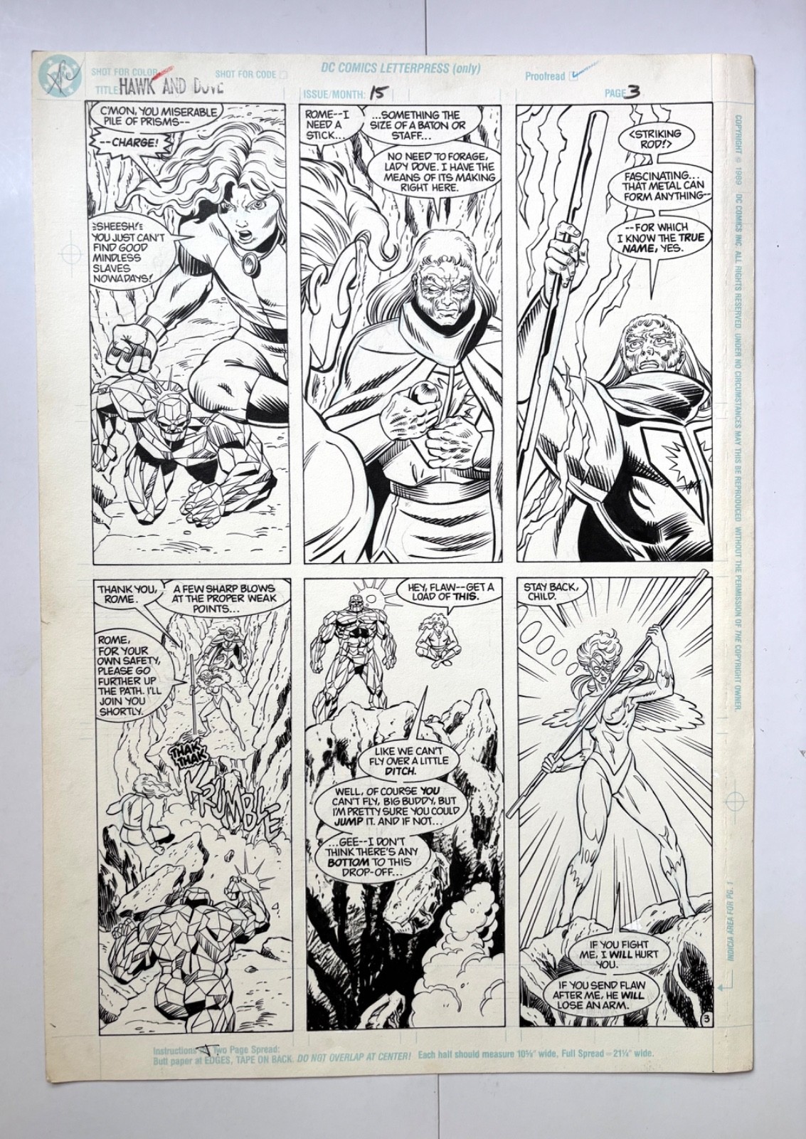 Hawk And Dove 15 Pg 3 Original Art By Greg Gugler And Scott Hanna 1990 Hawk And Dove 15 Pg 3 Original Art By Greg Gugler And Scott Hanna 1990