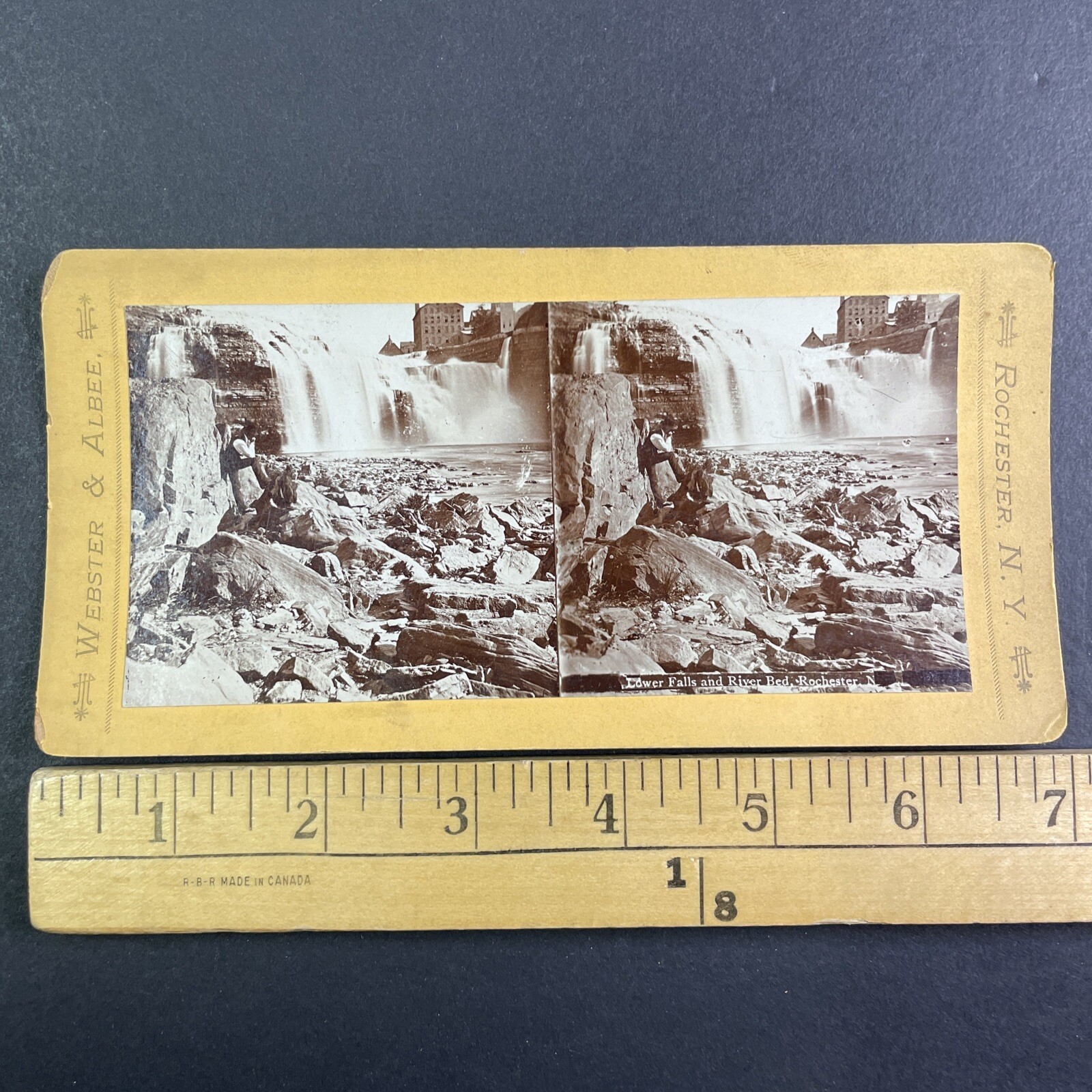 Lower Falls Rochester NY Stereoview Webster & Albee 1870s Geographic