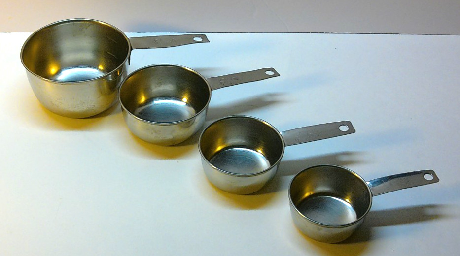 Vintage Foley Stainles Steel Measuring Cups Set of 4 Vintage Foley Stainles Steel Measuring Cups Set of 4