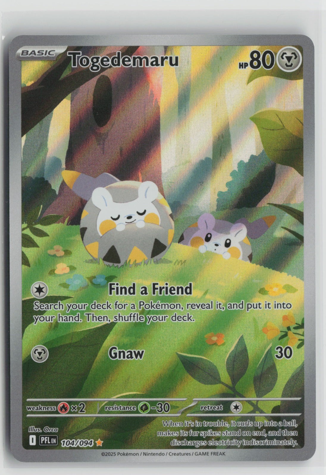 Togedemaru Illustration Rare Holo PFL 104/094 NM Togedemaru Illustration Rare Holo PFL 104/094 NM