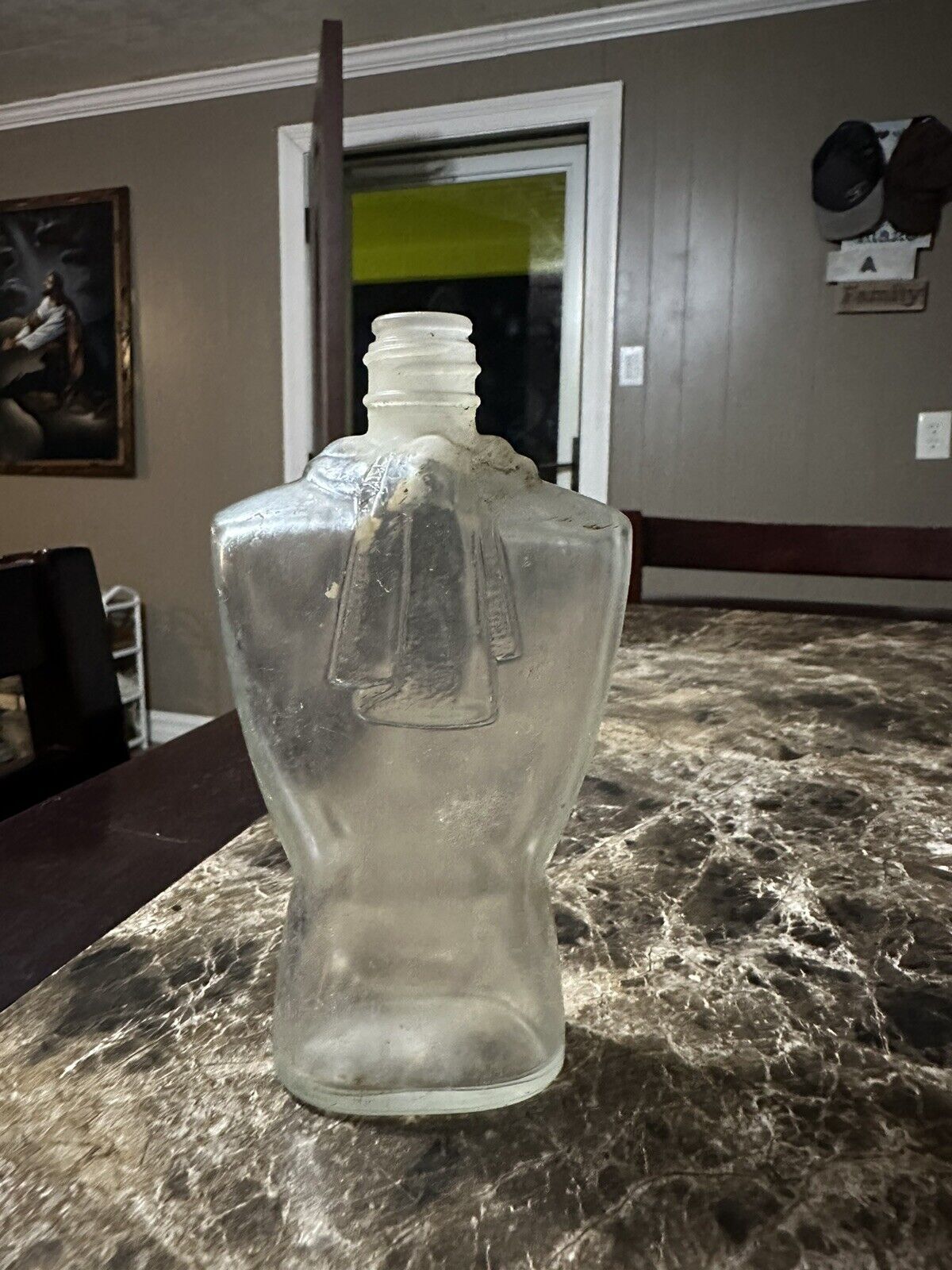 vintage clear glass cologne bottle