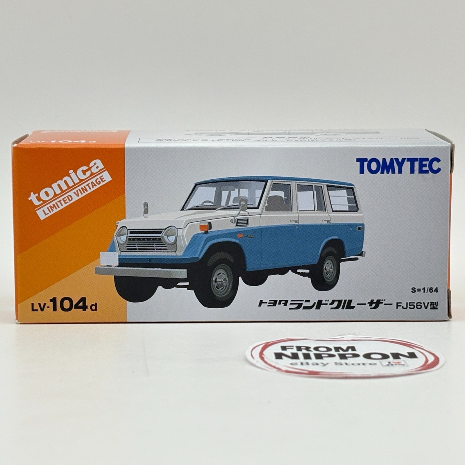 Tomytec Tomica Limited Vintage LV-104d Toyota Land Cruiser FJ56V 1/64 White Blue