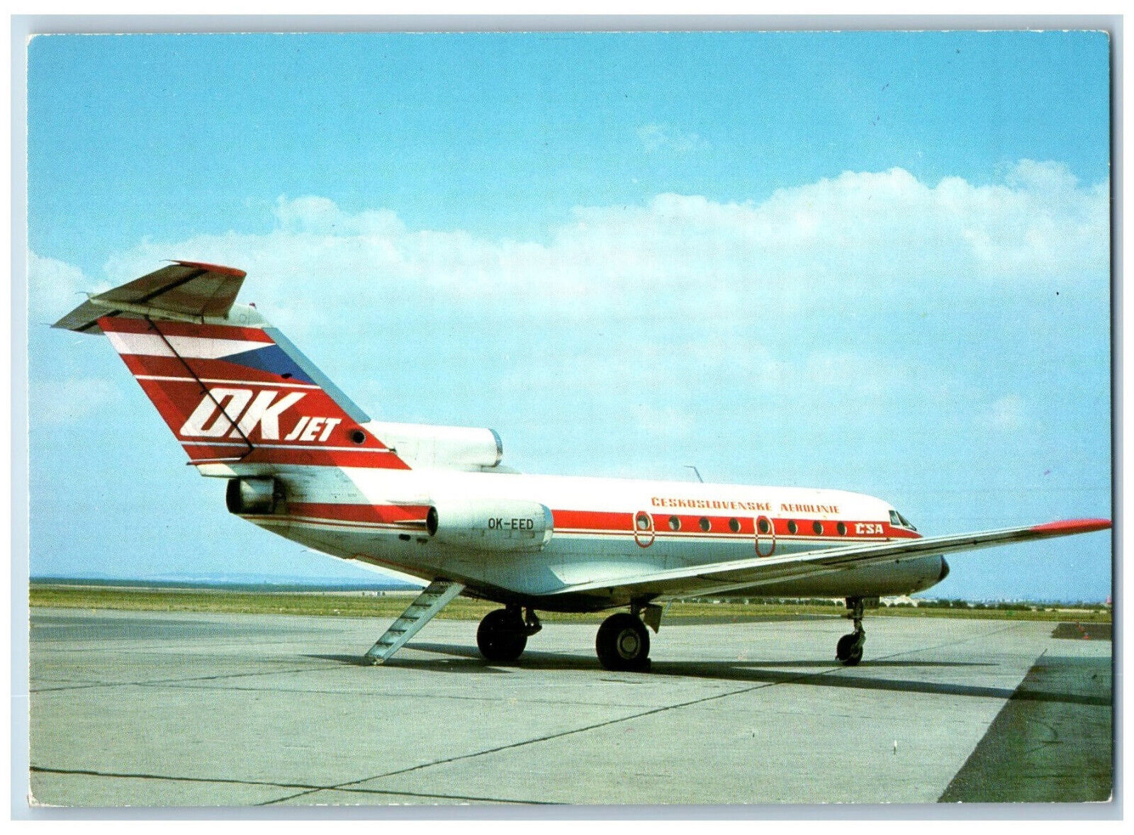 Postcard Czechoslovakian Aeroline OK Jet OK EED CSA c1950\'s Vintage