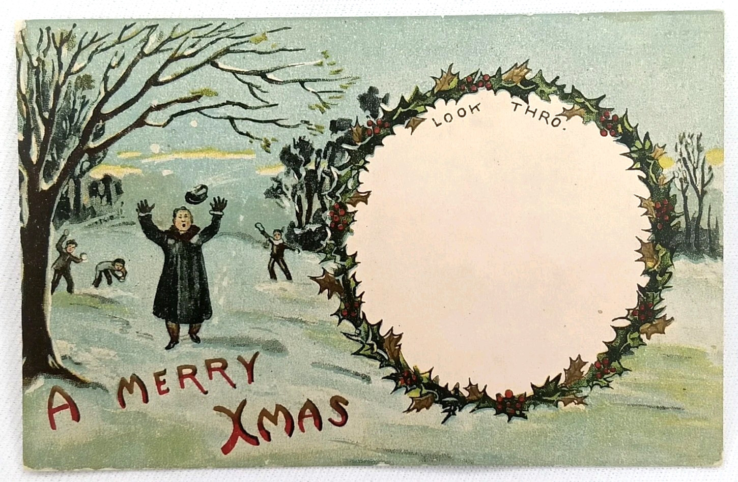 Antique 1911 Gottschalk Dreyfuss & Davis Hold To Light Christmas Postcard