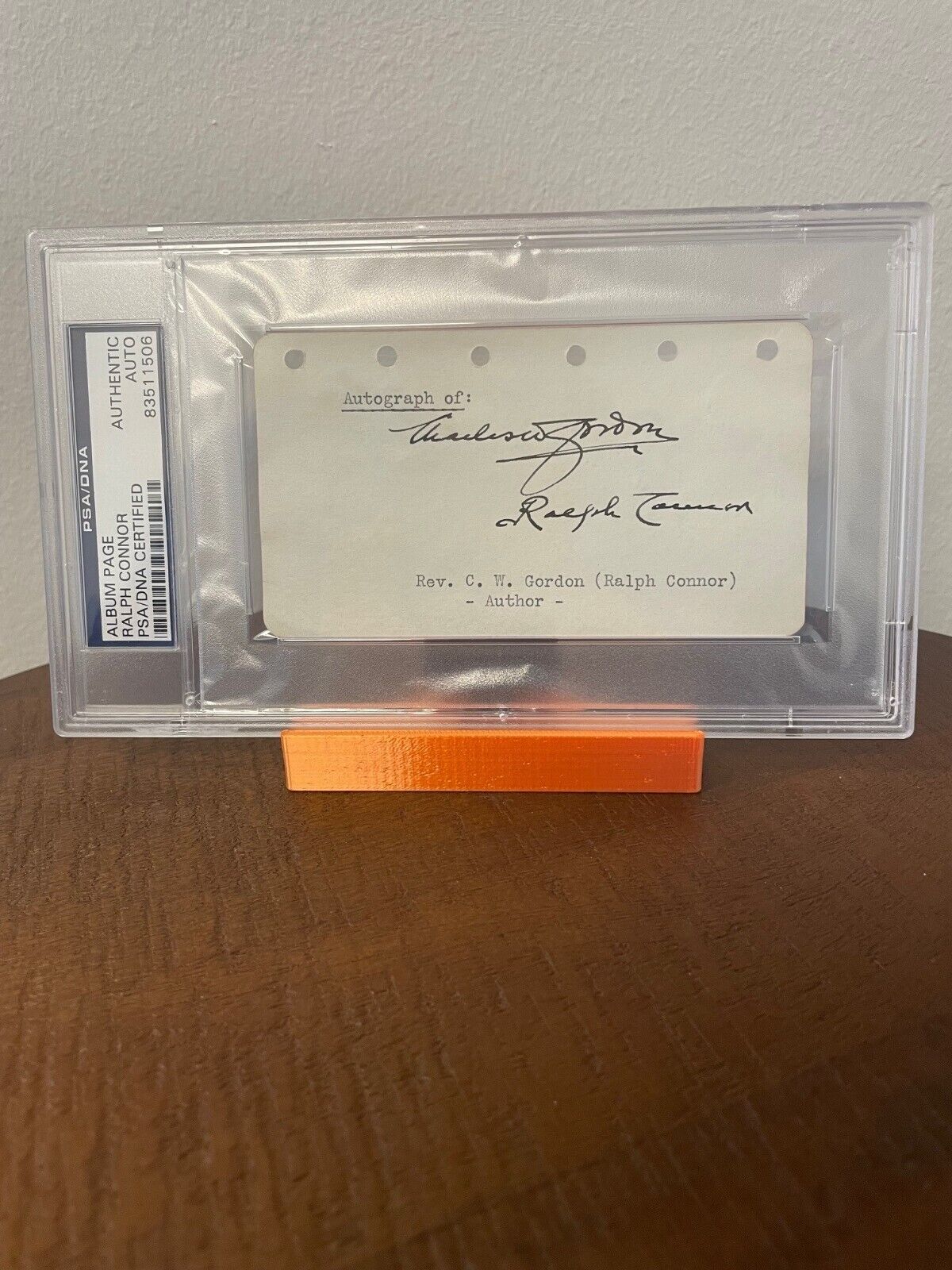 RALPH CONNOR - SIGNED AUTOGRAPHED ALBUM PAGE - PSA/DNA SLABBED & CERTIFIED