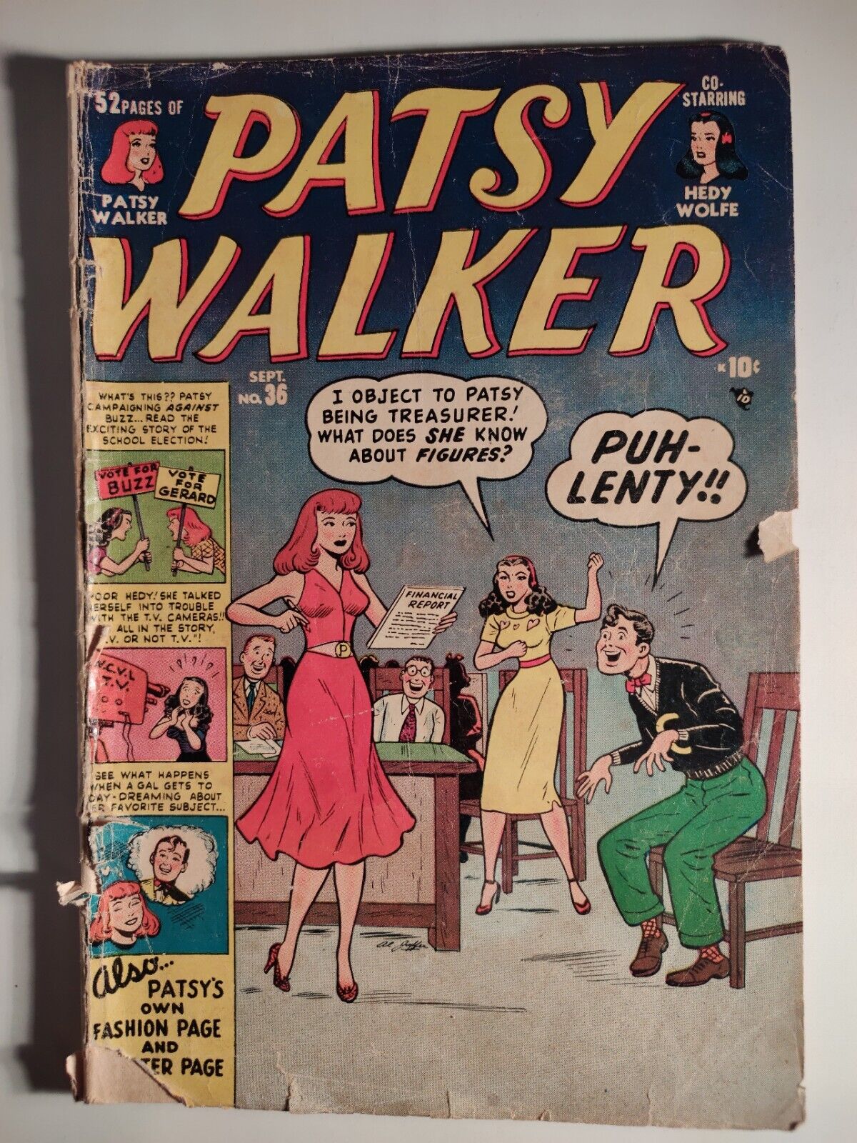 Patsy Walker #36, Low Grade, Complete, Atlas 1951, GGA, Golden Age, Paper Dolls