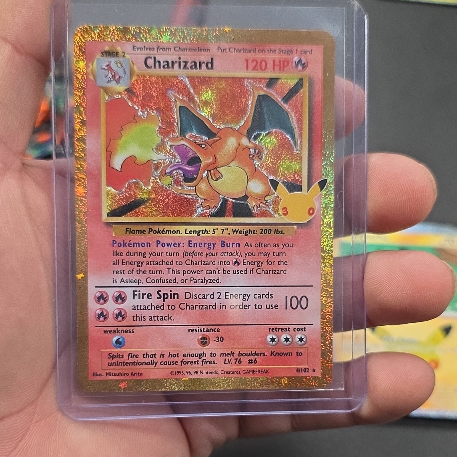Charizard 30th anniversary 4/102 ships fast LOOK