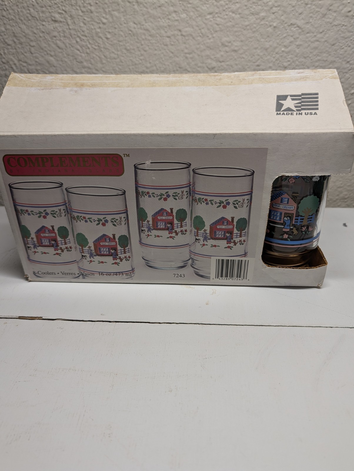 Complements By Indiana Glass 16 Oz Glasses Set Of 8 Heartland Village NIB Complements By Indiana Glass 16 Oz Glasses Set Of 8 Heartland Village NIB