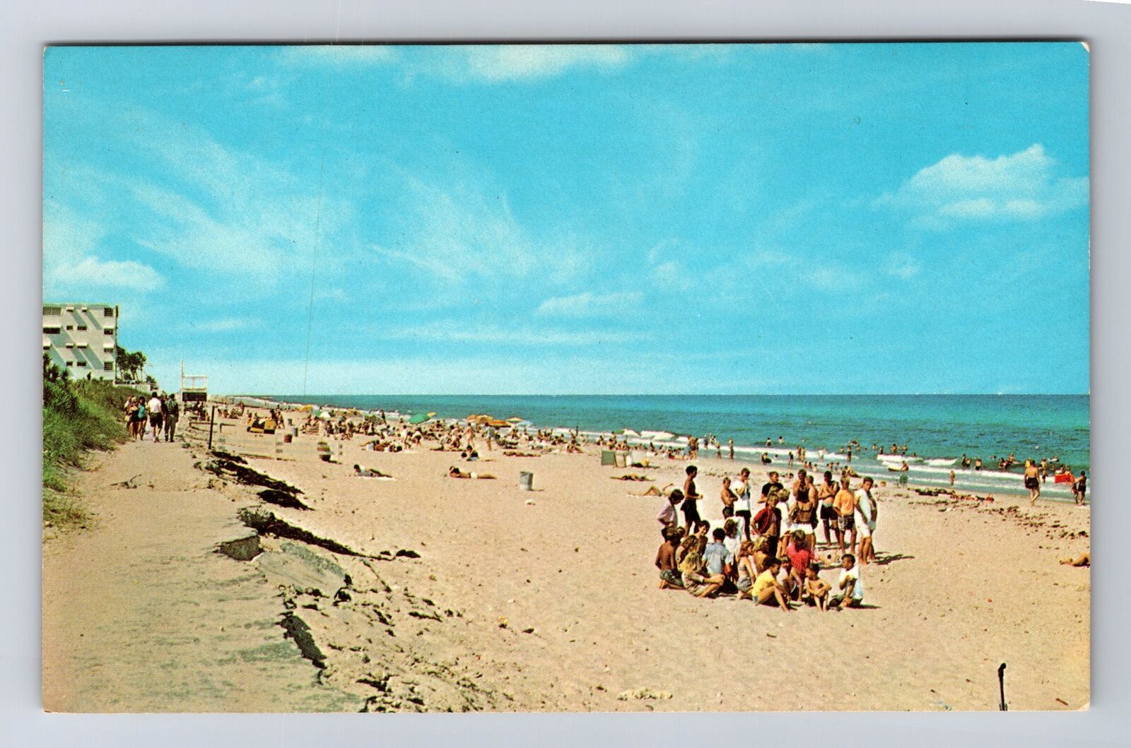 Lantana FL-Florida, Swimming & Sunbathing at Beach, Souvenir Vintage Postcard