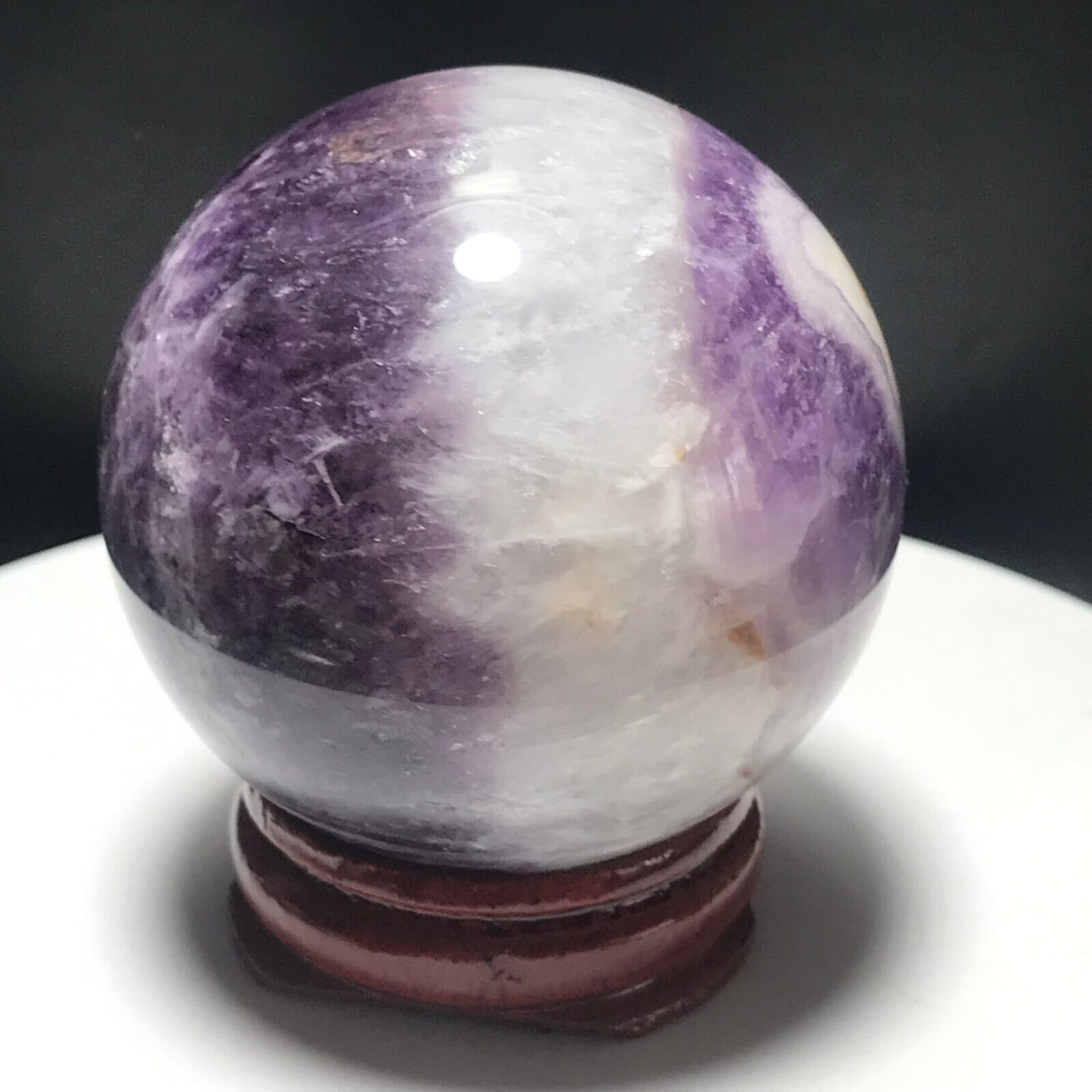 165g 48mm Natural Dream Amethyst Ball Quartz Crystal Polished Sphere Reiki 53
