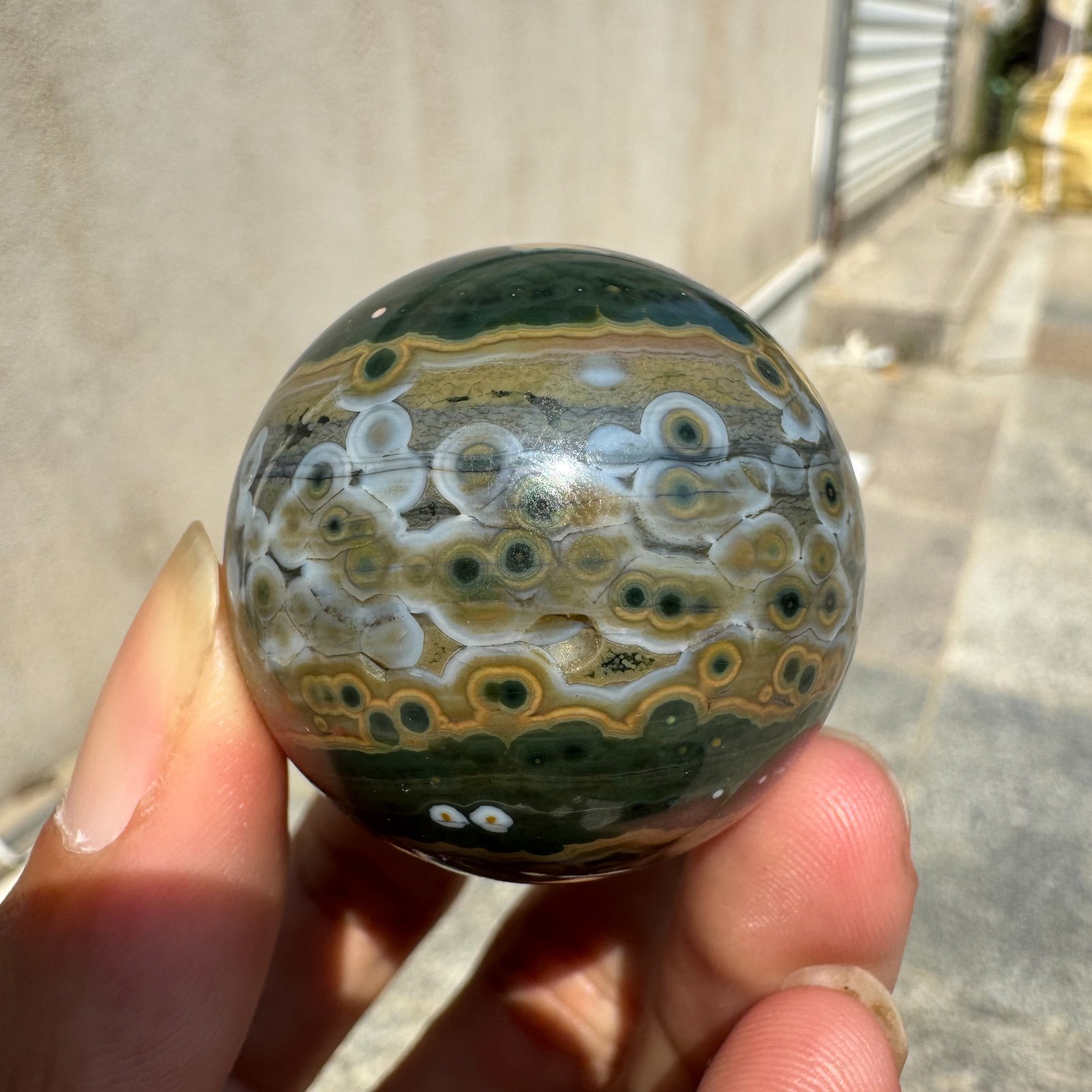 71g Natural Colourful Ocean Jasper Crystal Sphere Mineral Specimen Healing